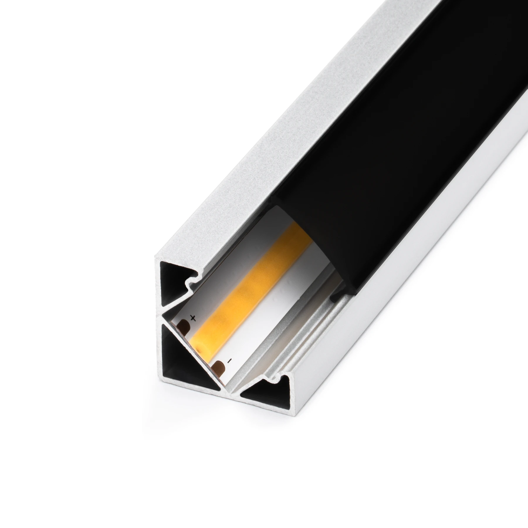 schwarze Abdeckung für LED Eckprofil - 90°, CC-35-BLK - 100cm Länge