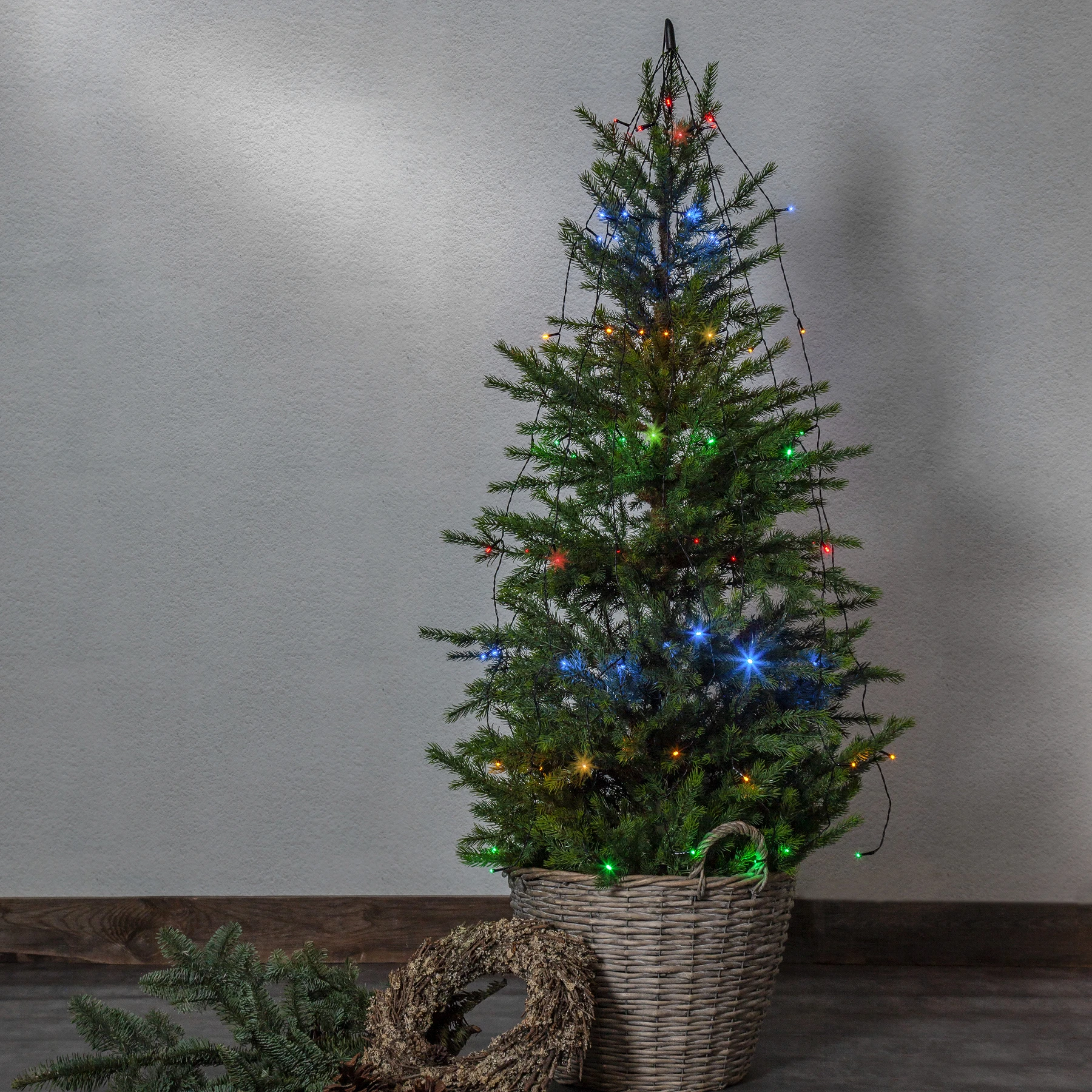 Battery - Lichterkette für außen - 2,7 m - 64 LEDs - Timer - Batteriebetrieb - Mehrfarbig