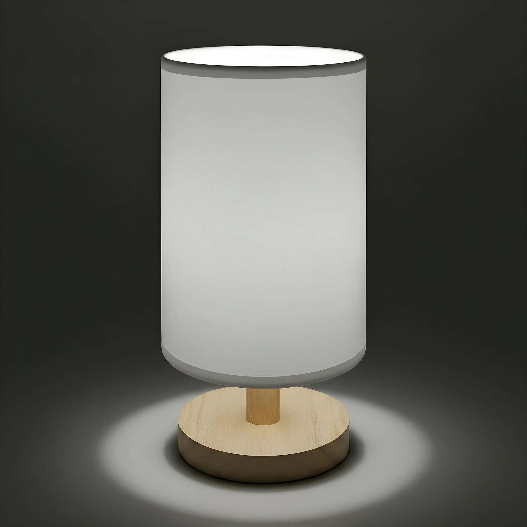 Nachttischleuchte in kiefer/beige - Lichtfarbe: individuell wählbar