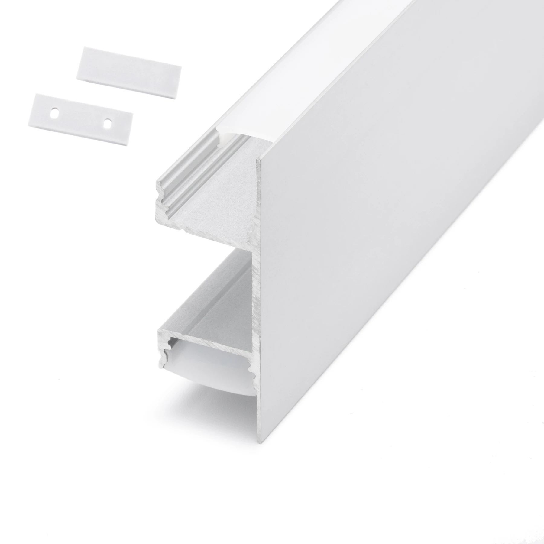 Aluminium LED Wand Profil, up / down light, 4,90 x 1,70 x 50cm - ohne Abdeckung - 2er Set - einseitig mit Loch