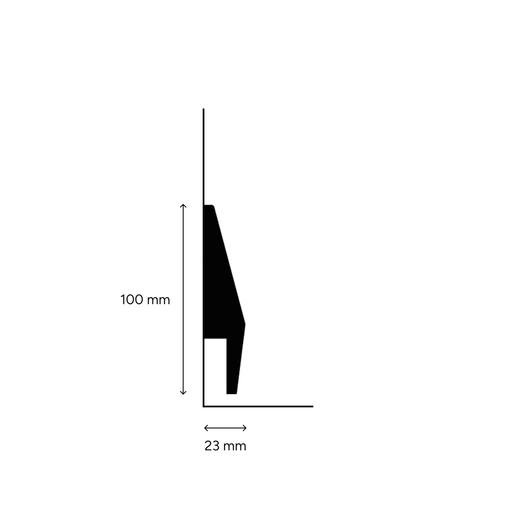 LED Stuckleiste - moderne glatte Sockelleiste - 2,3 x 10 x 200cm