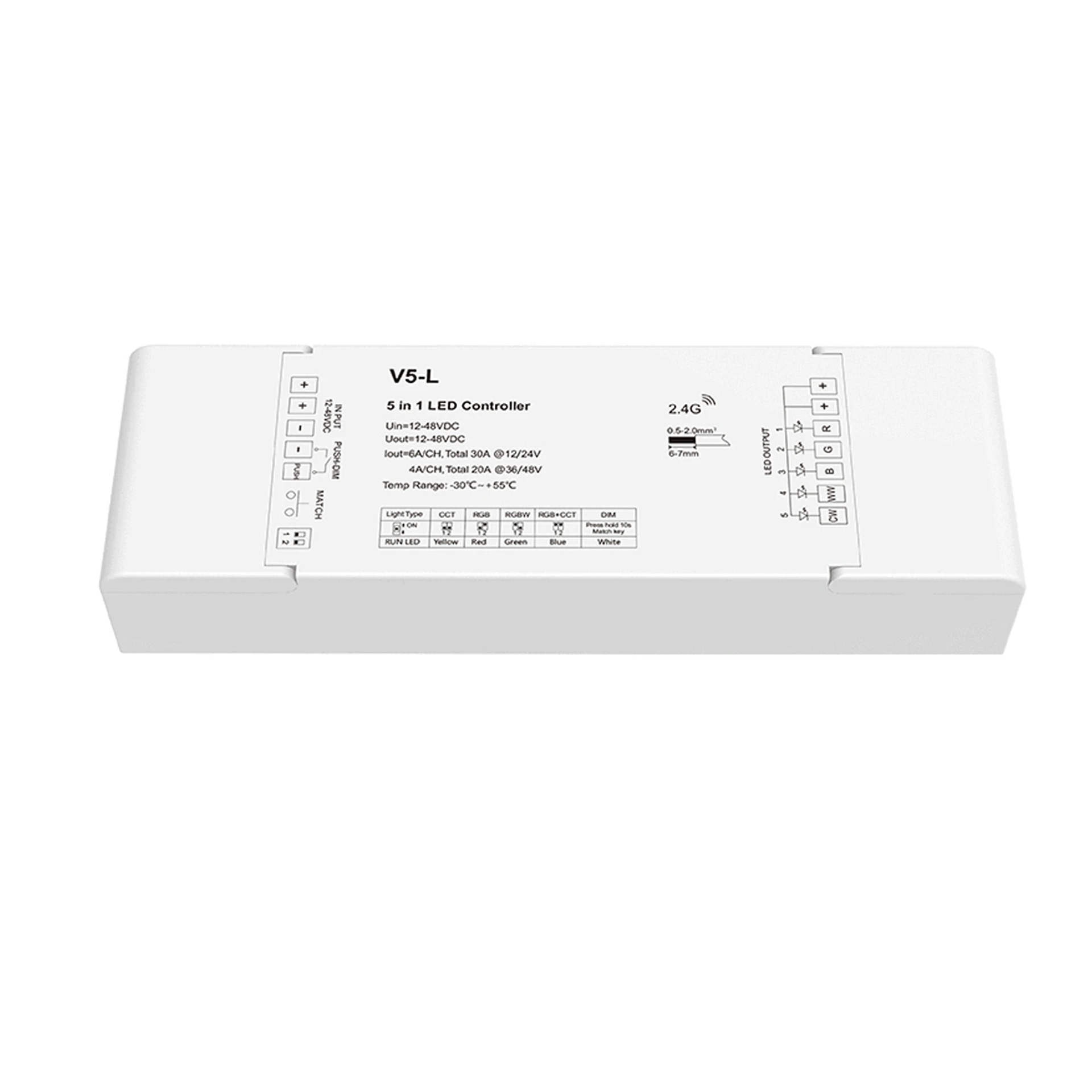 LED Funk Controller Set - 8 Zonen - 5 Kanal - RGB+CCT - Fernbedienung (2,4 GHz) - 1 ZONE = 1 Fernbedienung und 1 Controller