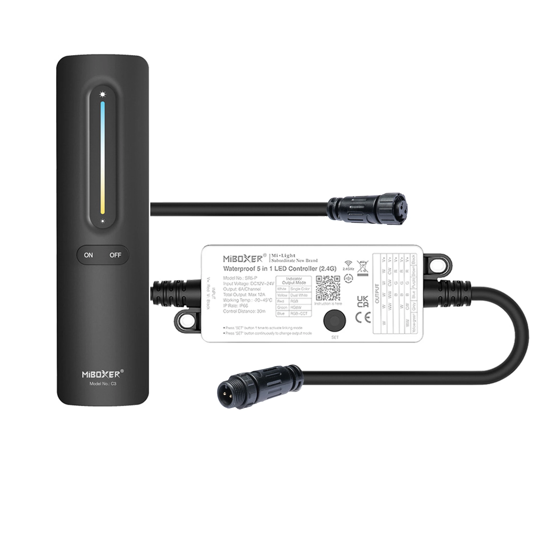 Plug & Play LED Funk Controller Set - 1 Zone - 1 Kanal - Fernbedienung (2,4 GHz) - IP66