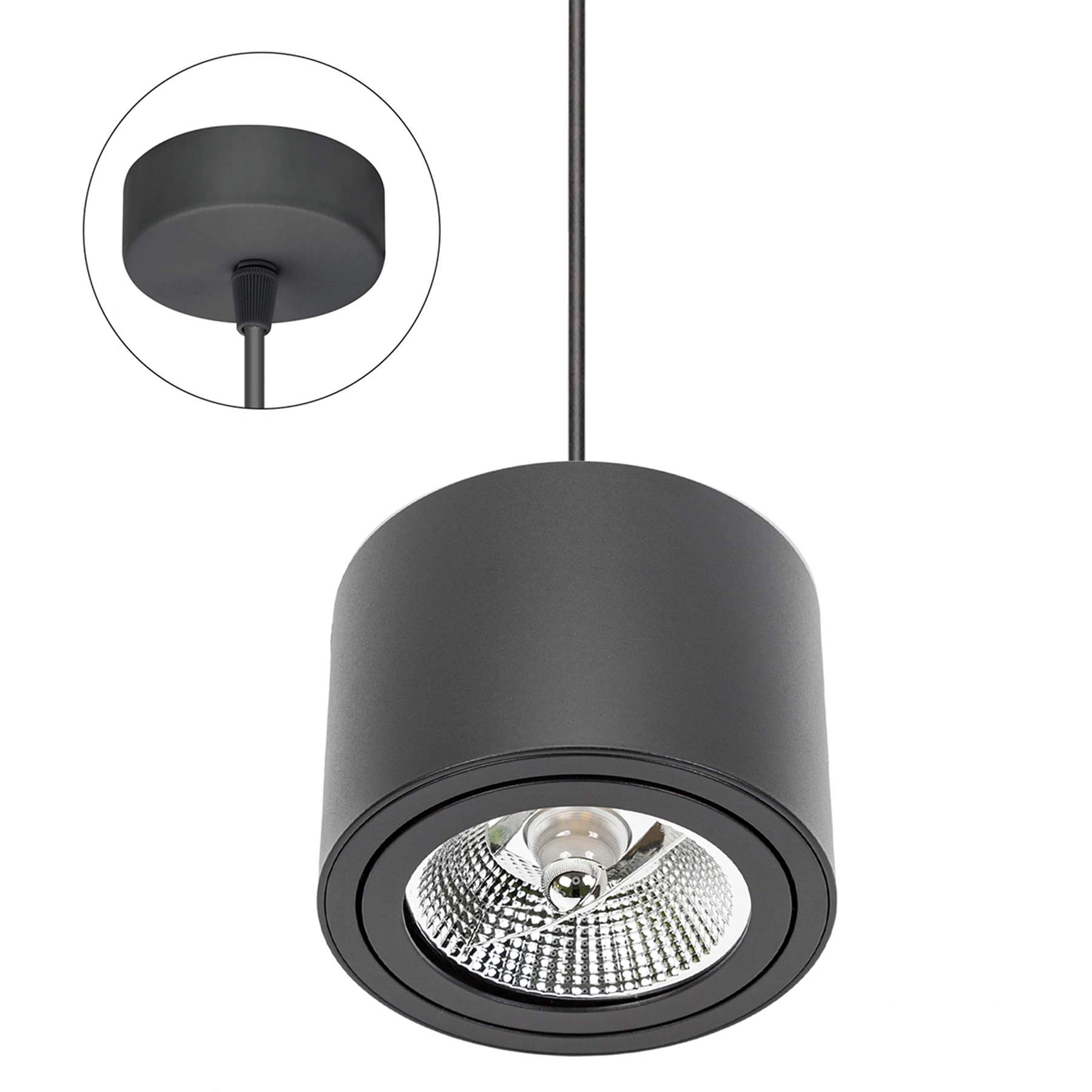 Pendelleuchte in schwarz - Lichtfarbe: individuell wählbar