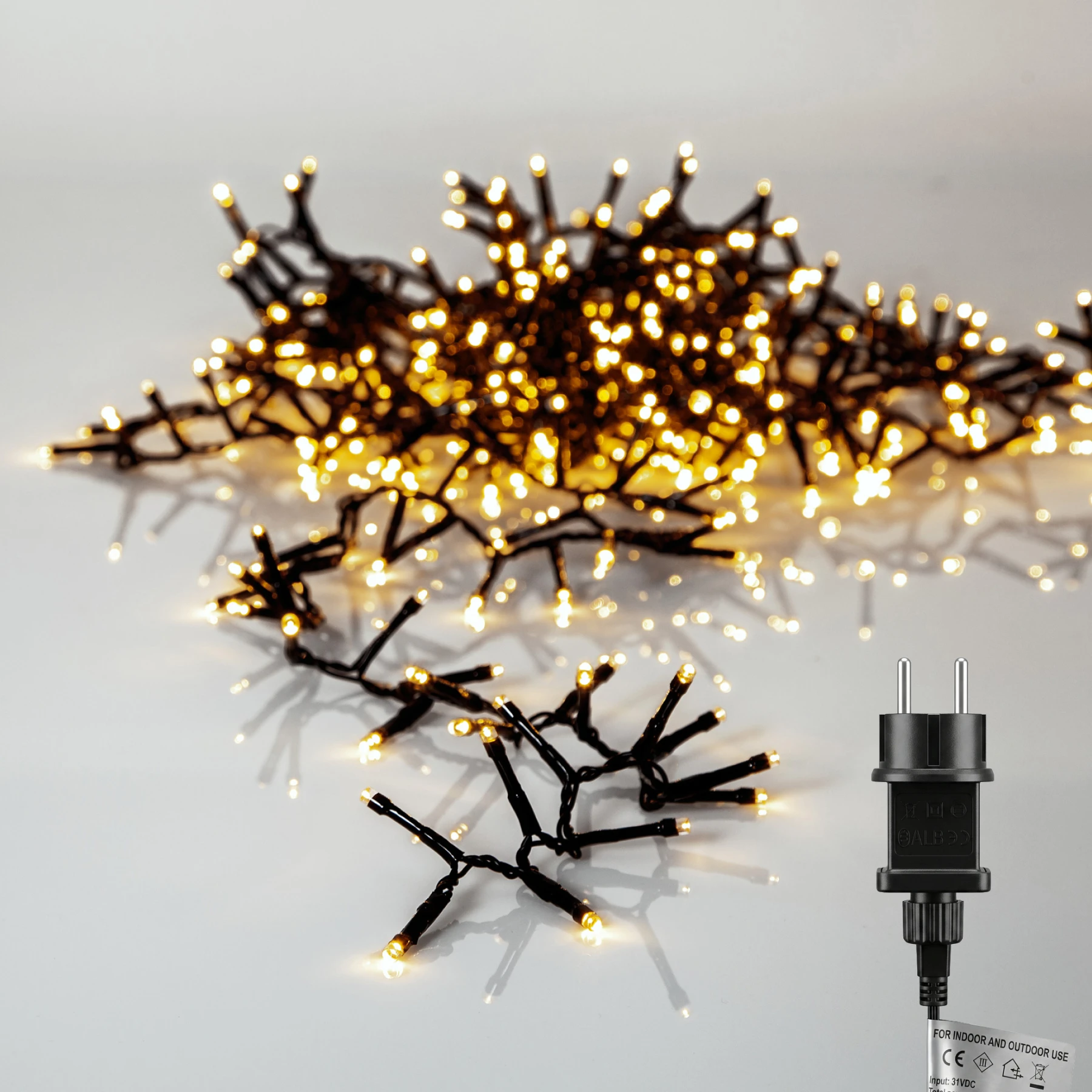 Lichterkette für außen - 16 m - 800 LEDs - Netzbetrieb - Warmweiß