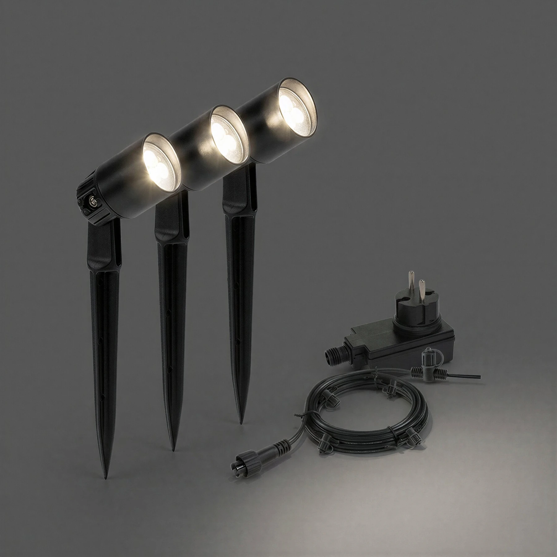 Garden Lights, 12V Wegeleuchte - Neso 3er Set, 6W, warmweiß, IP44