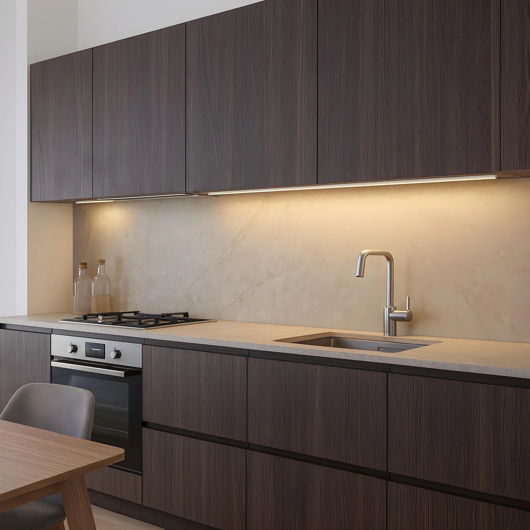 schwarzes Aluminium LED Aufputz Profil, Classic Maxi, 3,0 x 2,0 x 15cm - ohne Abdeckung - ohne Endkappen