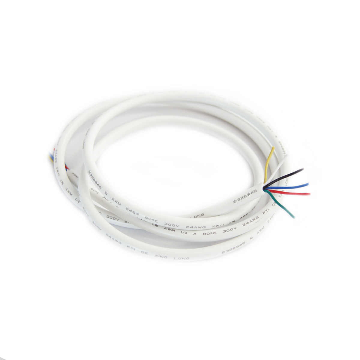 6-poliges Rundkabel, weiß, Rollenware - je 1 m