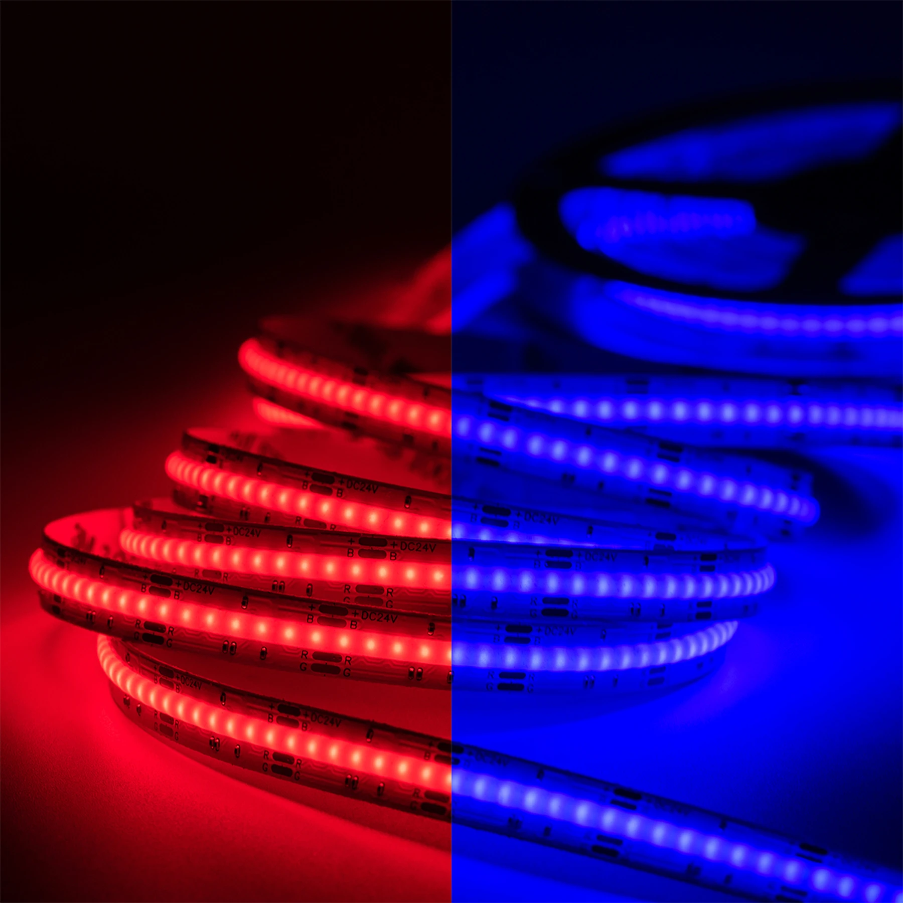 24V COB LED Streifen – RGB – alle 2,5cm teilbar - 2,5cm - 21 LED Chips - 0,5 Watt - 37 Lumen - ohne Eingangskabel - Löten erforderlich