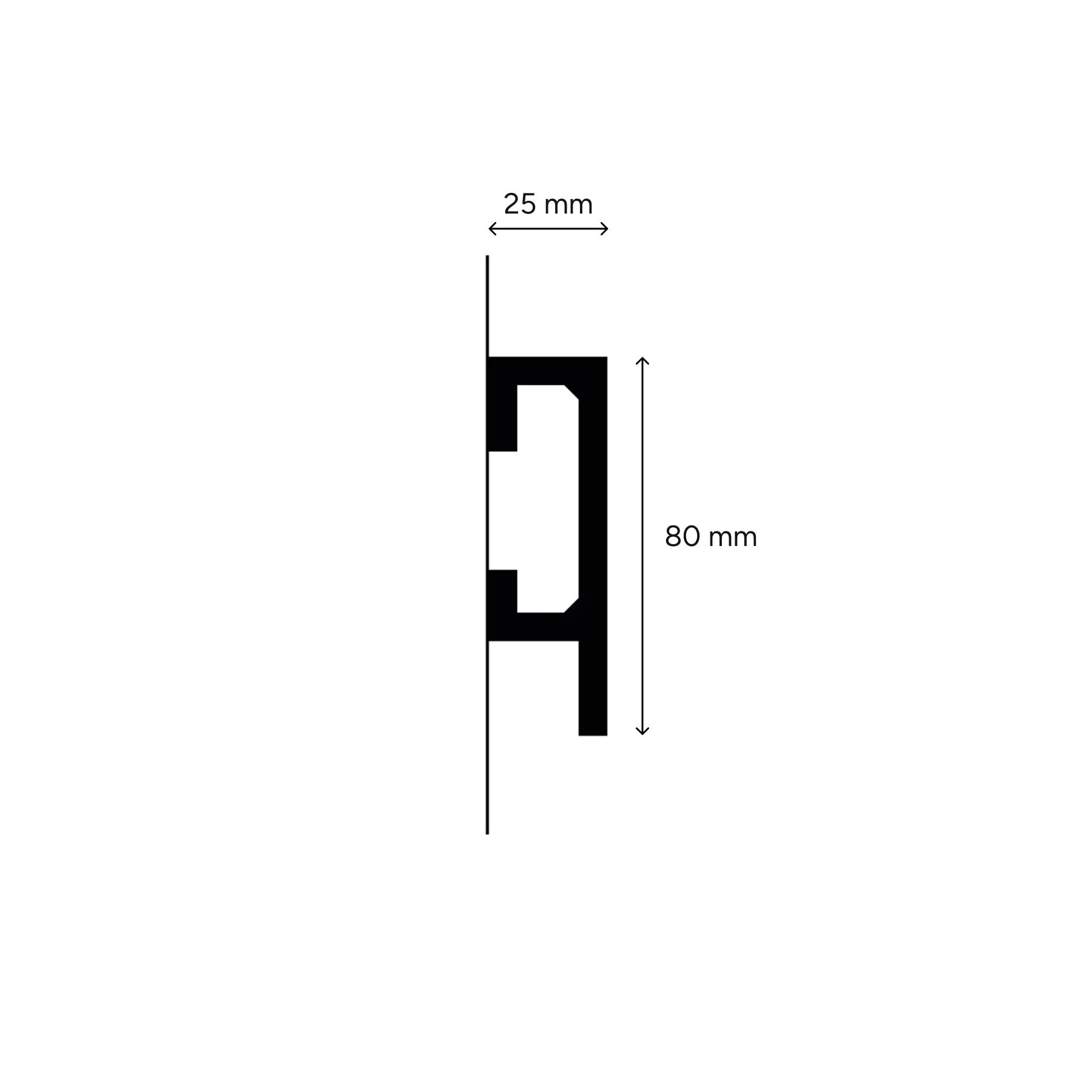 LED Stuckleiste - Wandleiste - indirekt - 2,5 x 8 x 200cm