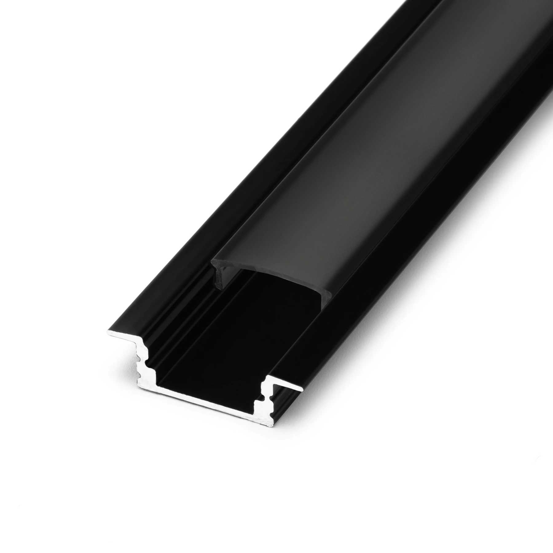 schwarze Abdeckung für LED Einbauprofil - slim, CC-66-BLK - 100cm Länge