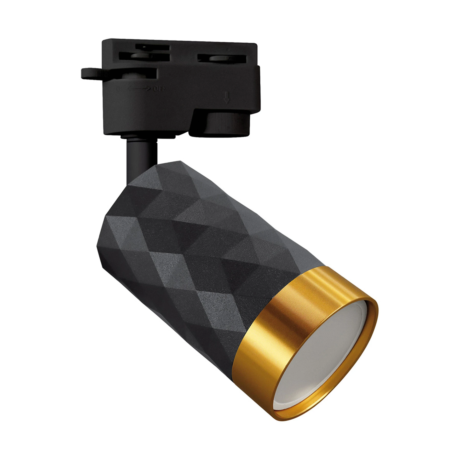 230V LED 1-Phasen Schienenleuchte in schwarz - gold - 35 W - GU10