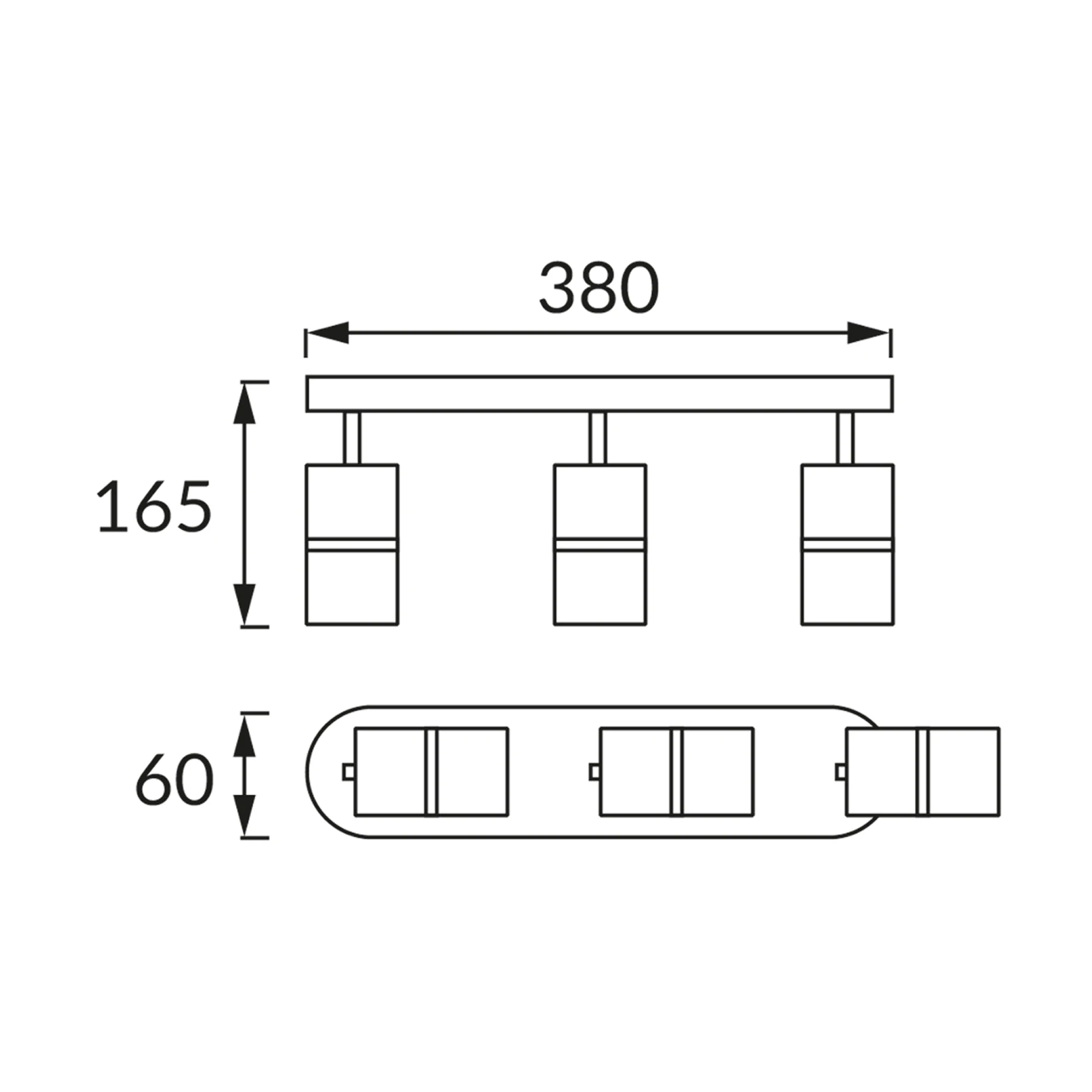 DIOR SPT 3 - Decken Spotleuchte in weiß/chrom - ohne Leuchtmittel