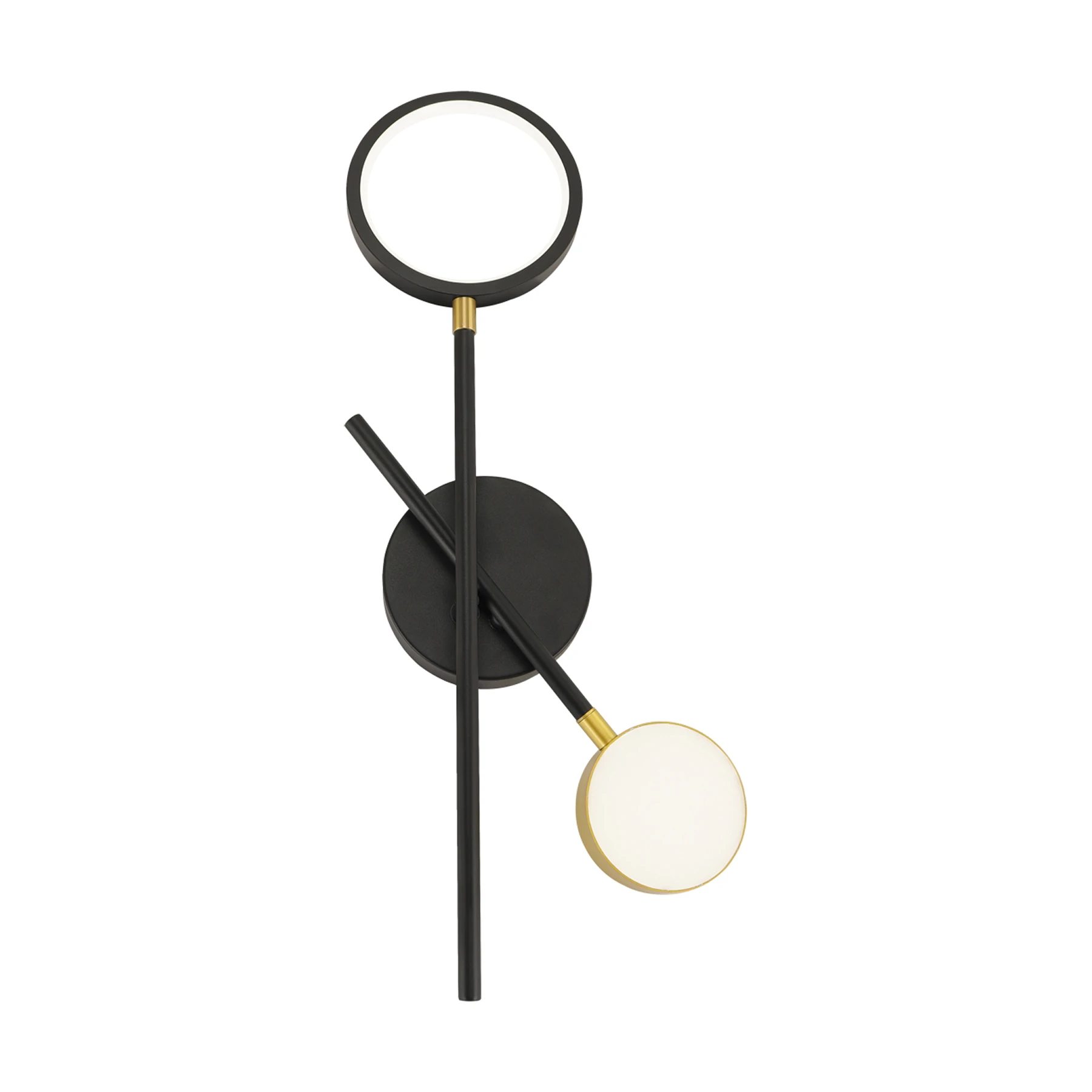 Wandleuchte indoor in schwarz/gold - 17cm - 10 W - Lichtfarbe: neutralweiß