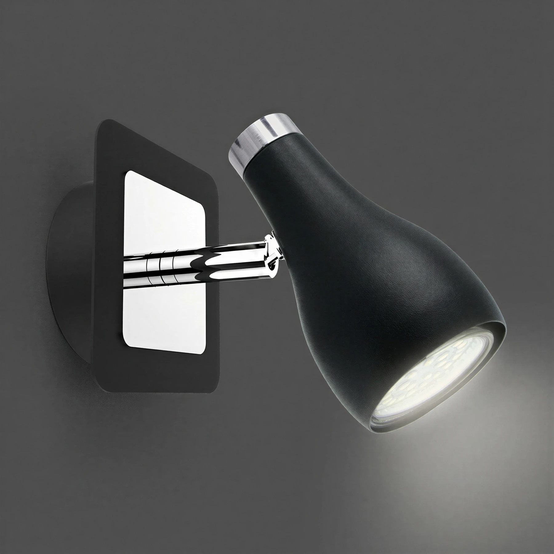 Decken Spotleuchte in schwarz/chrom - max 35 W - Lichtfarbe: neutralweiß