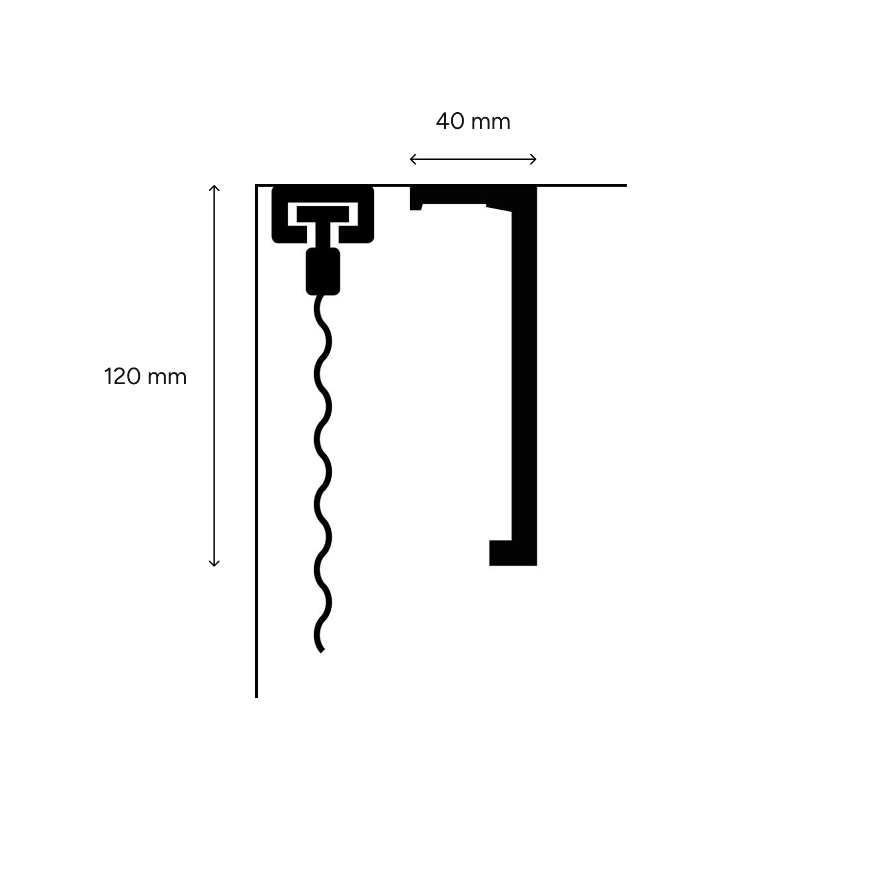 LED Stuckleiste -  Gardinenleiste - indirekt -  12 x 4 x 200cm