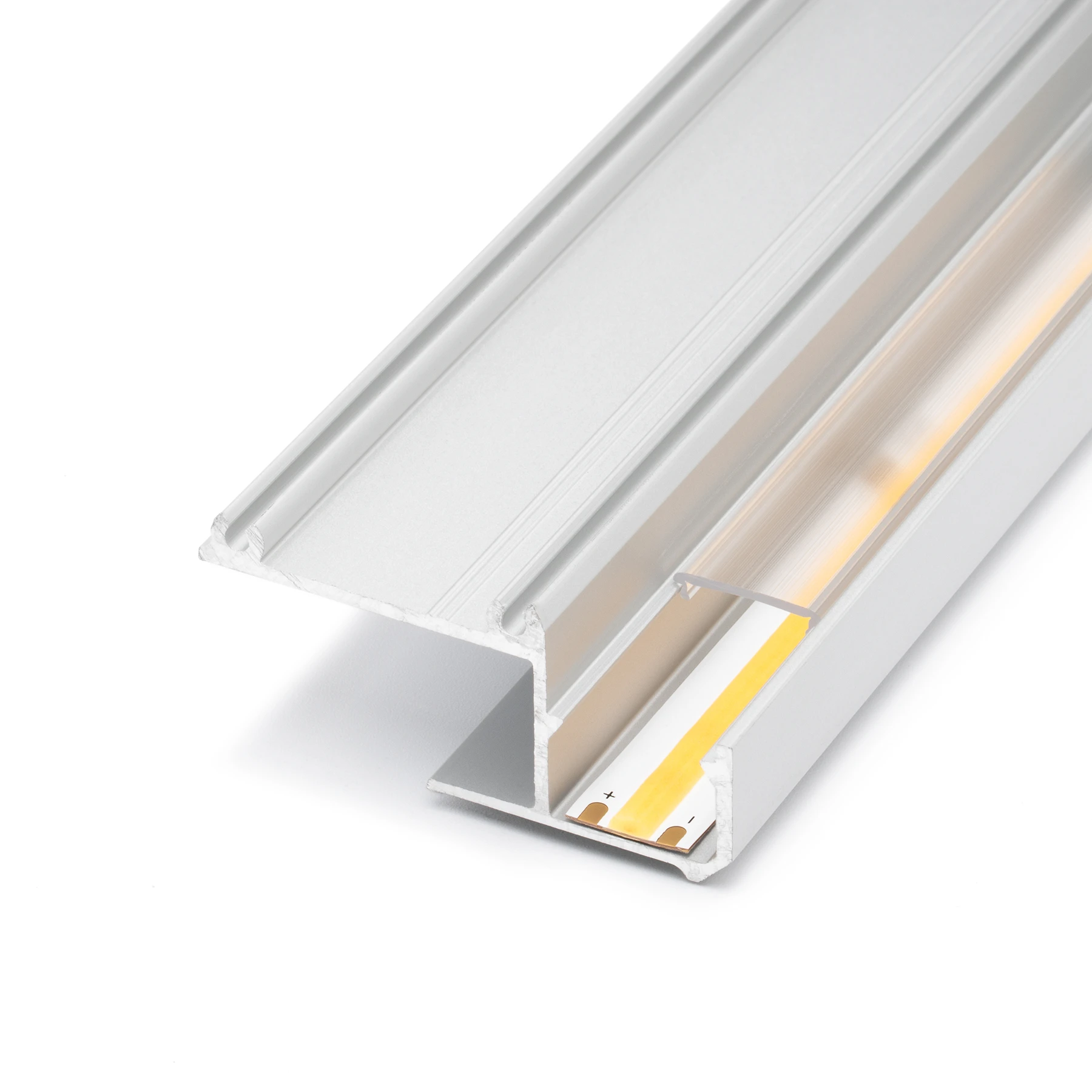 5m Komplett-Set Aluminium Trockenbau Abschluss Profil mit 24V COB LED Streifen, Drywall End