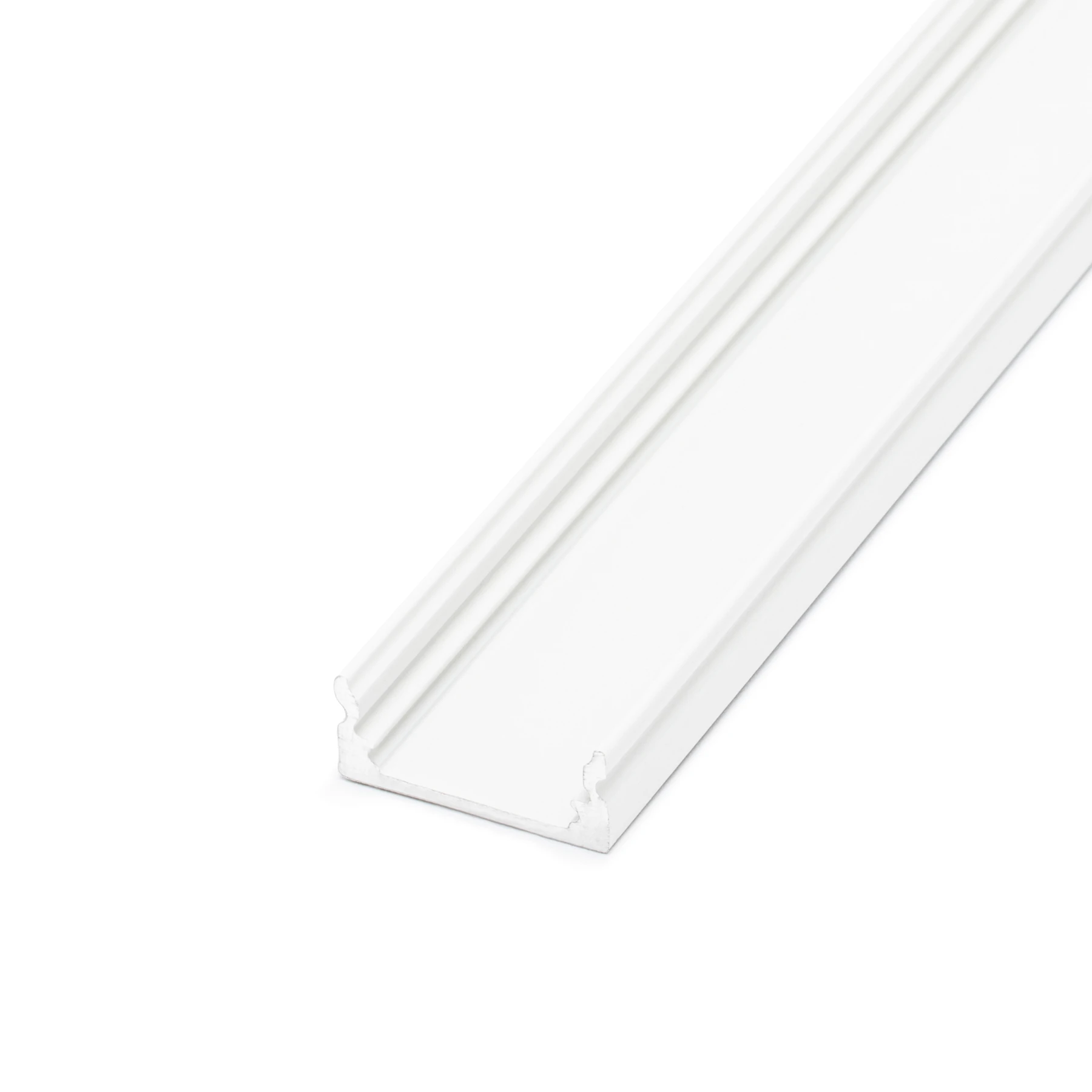 weißes Aluminium LED Aufputz Profil in Wunschlänge, slim, 1,72 x 0,7cm