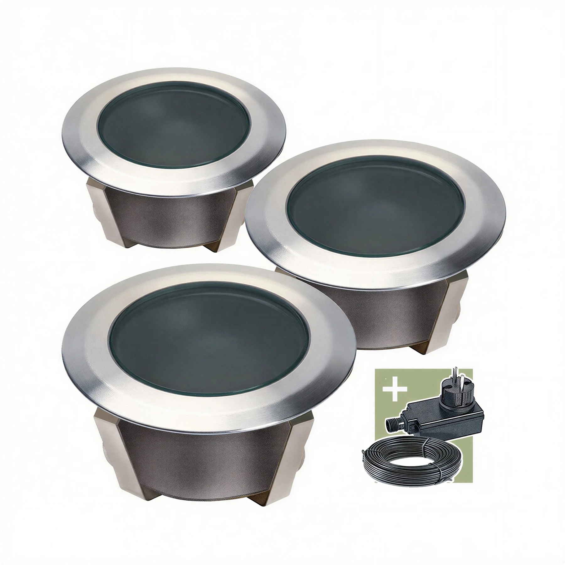 12V Einbaustrahler - 3er Set - 2,25W - Lichtfarbe: warmweiß - IP44
