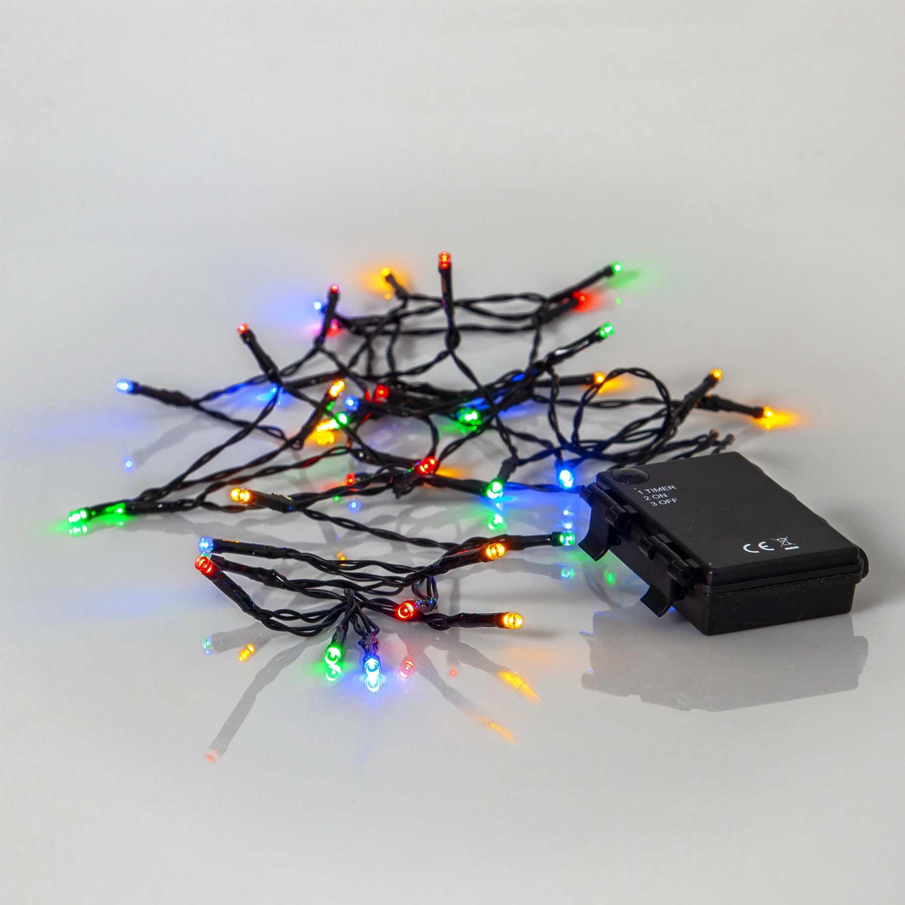 Battery - Lichterkette für außen - 2,8 m - 40 LEDs - Timer - Batteriebetrieb - Mehrfarbig