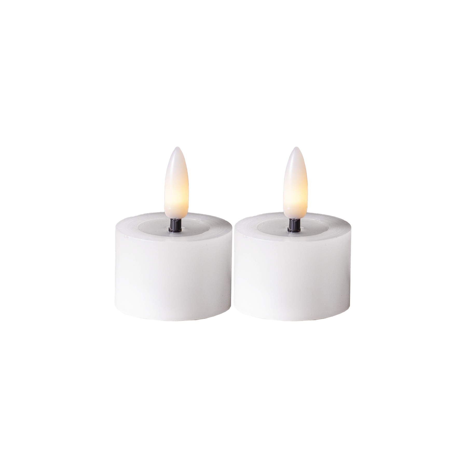 Flamme Flow - Kerzen Set für innen - Weiß - Höhe: 5 cm - Batteriebetrieb - Timer - flackernd