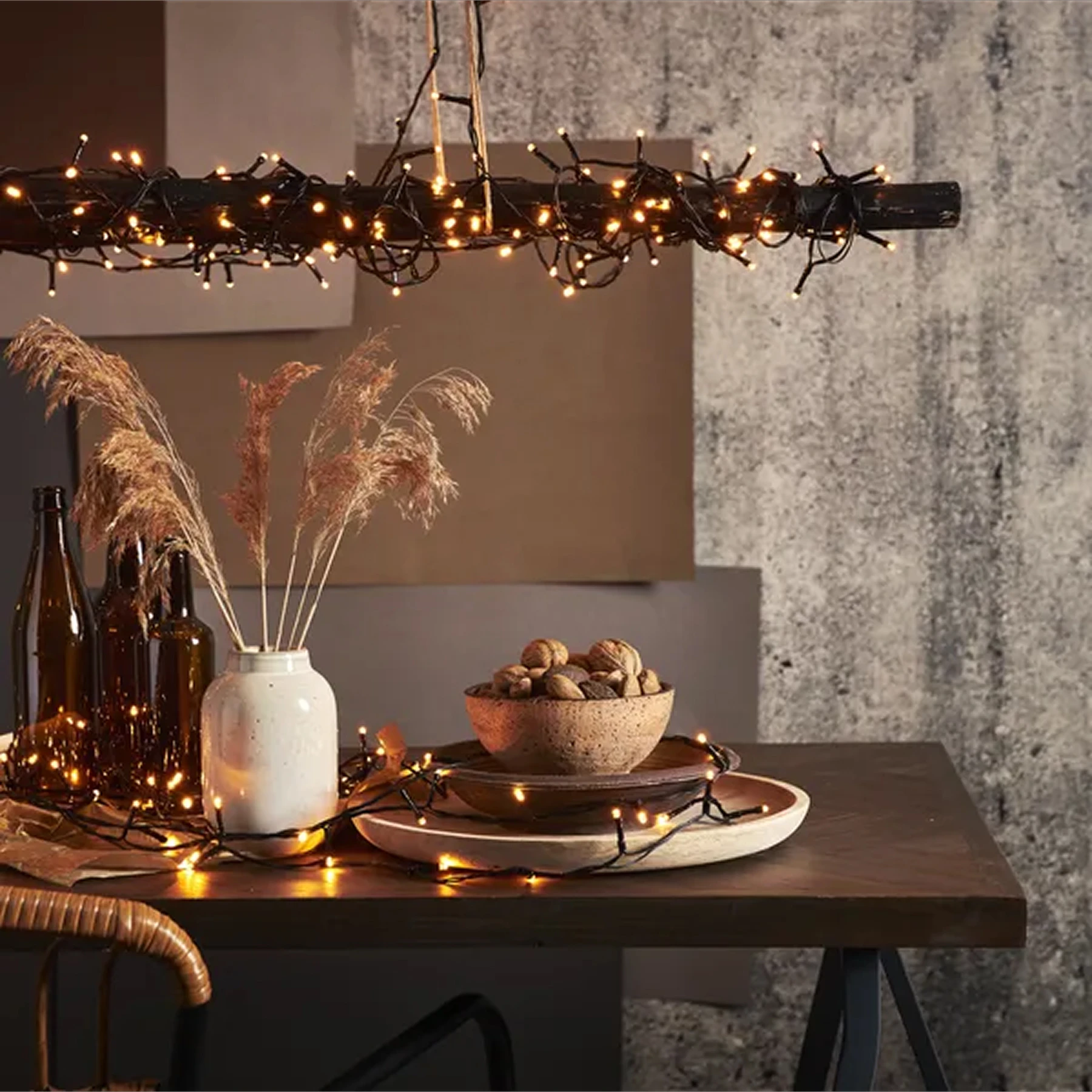 Lichterkette für außen - 3,5 m - 180 LEDs - Netzbetrieb - Warmweiß