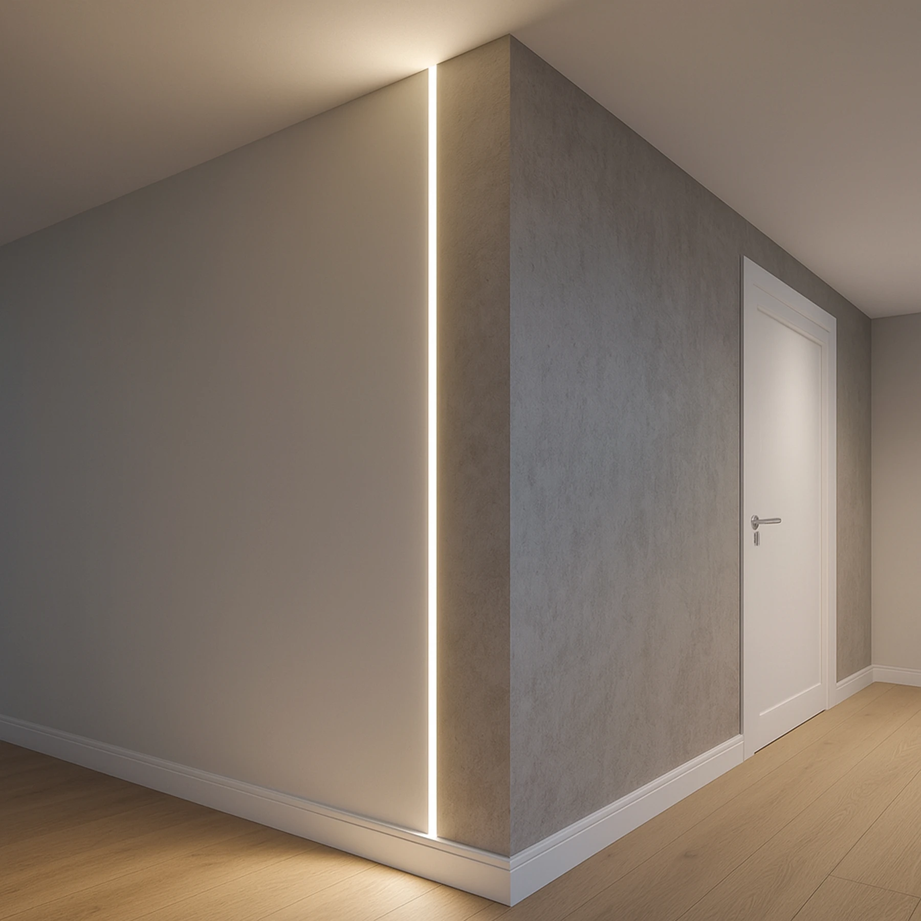 Aluminium LED Einbau Profil, ideal, 3,84 x 1,81 x 144cm - ohne Abdeckung - ohne Endkappen