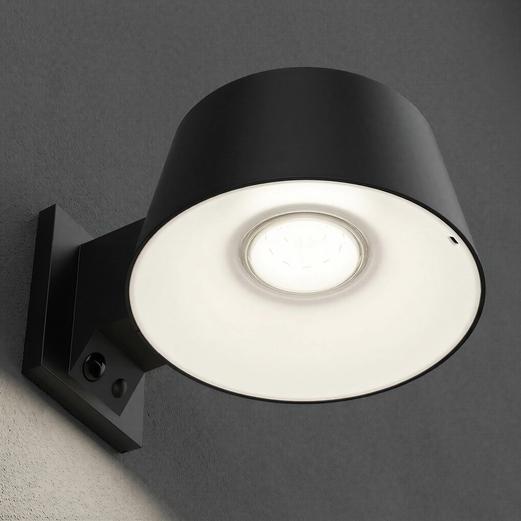 ELEN SOL - Solar Wandleuchte mit Bewegungsmelder in schwarz - 2 W - Lichtfarbe: neutralweiß