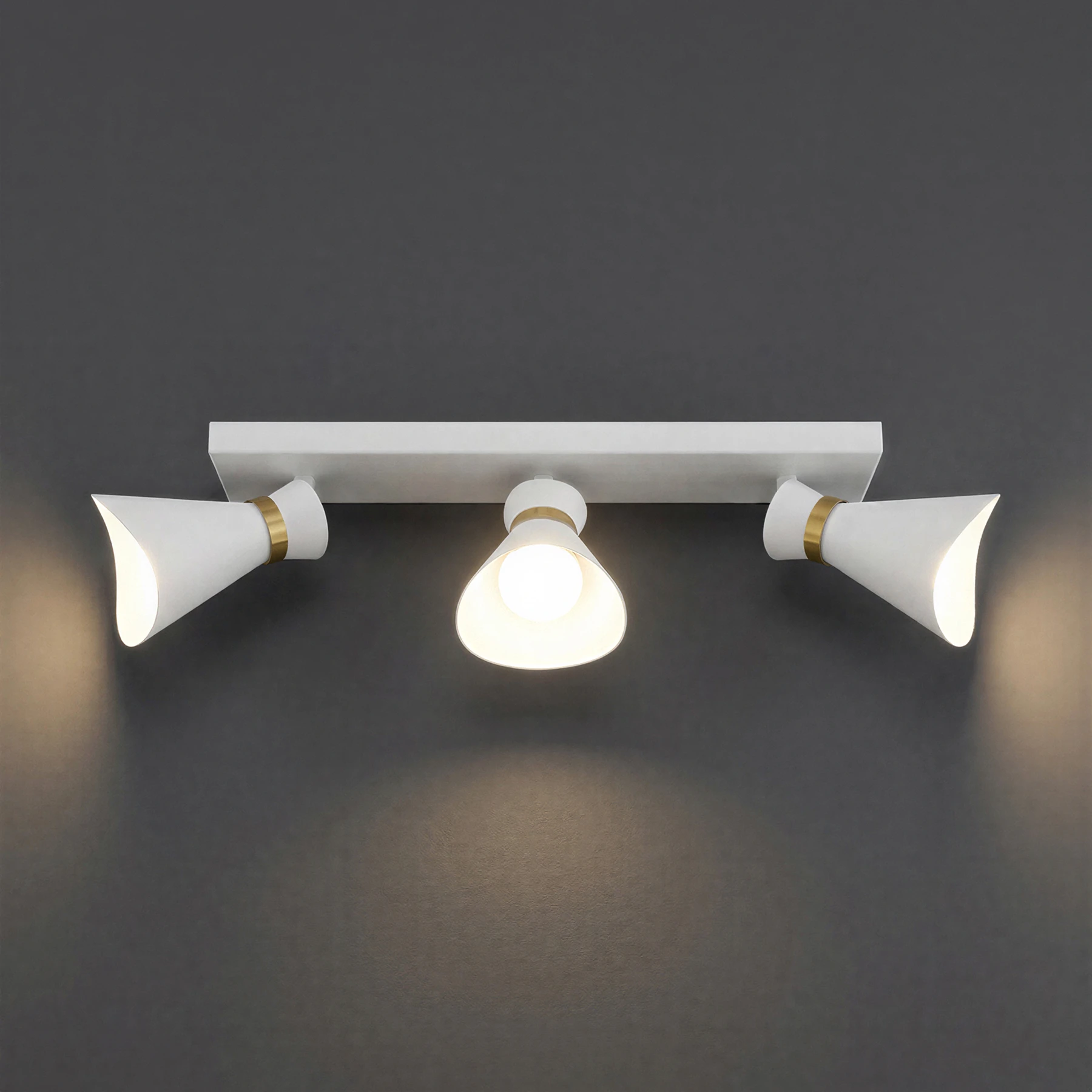 LORETA SPT 3 - Decken Spotleuchte in weiß/gold - Lichtfarbe: individuell wählbar