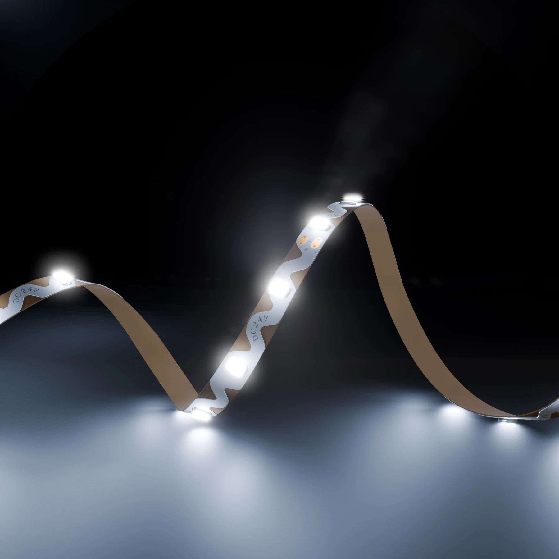 24V Zick Zack LED Streifen - weiß - 60 LEDs je Meter - alle 10cm teilbar