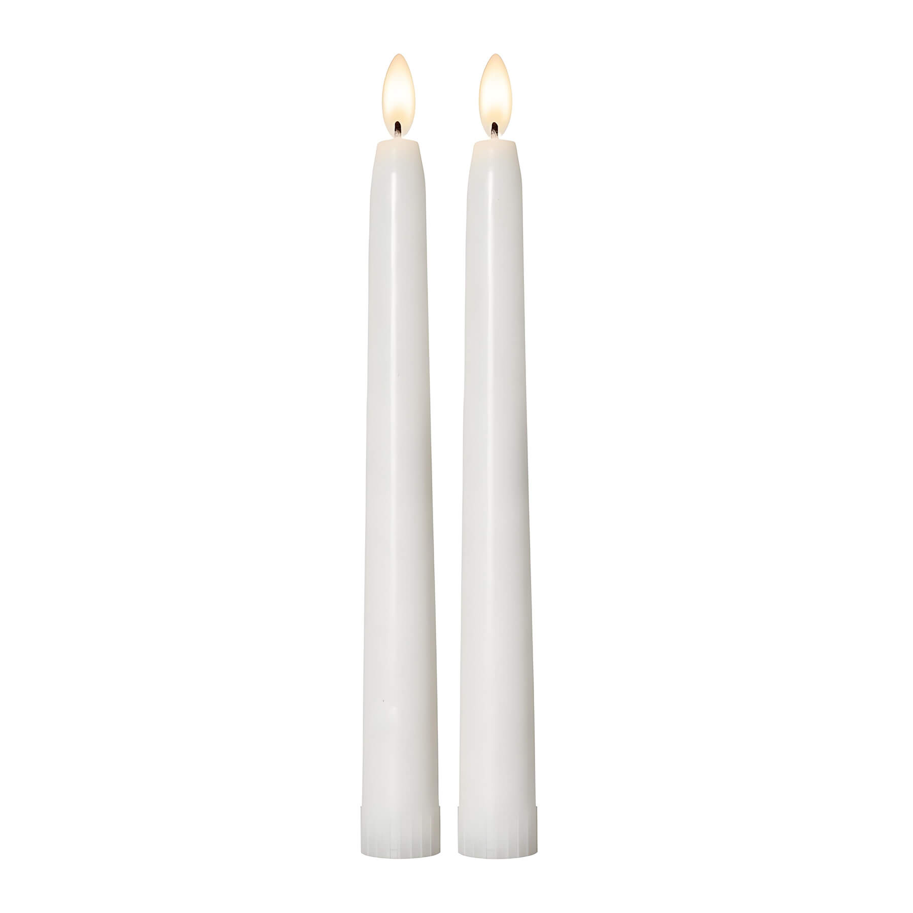 Flamme Slim - Kerzen Set für außen - Weiß - Höhe: 28 cm - Batteriebetrieb - Timer - flackernd