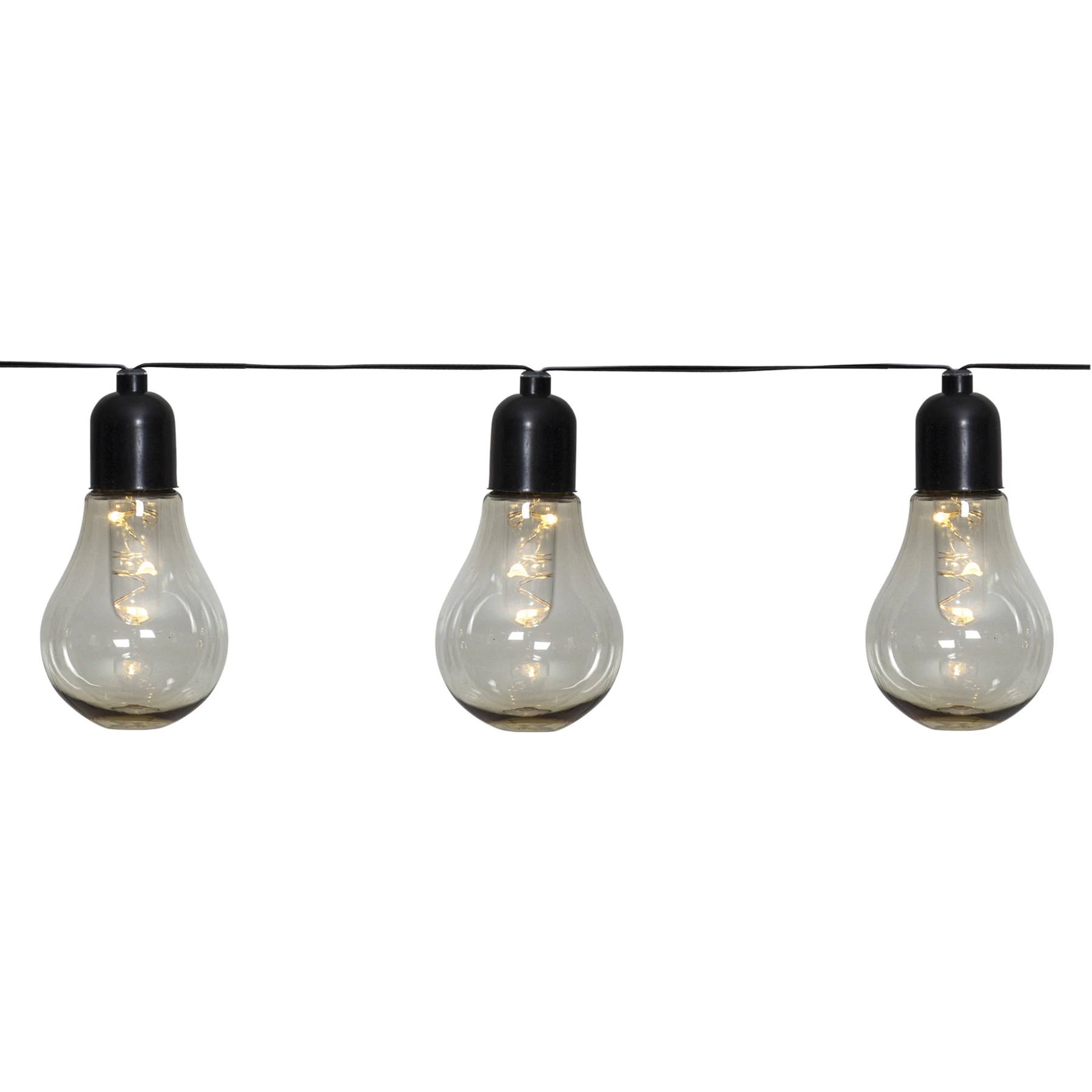 Glow - Lichterkette für außen - 4,05 m - 10 LEDs - Timer - Batteriebetrieb - Warmweiß