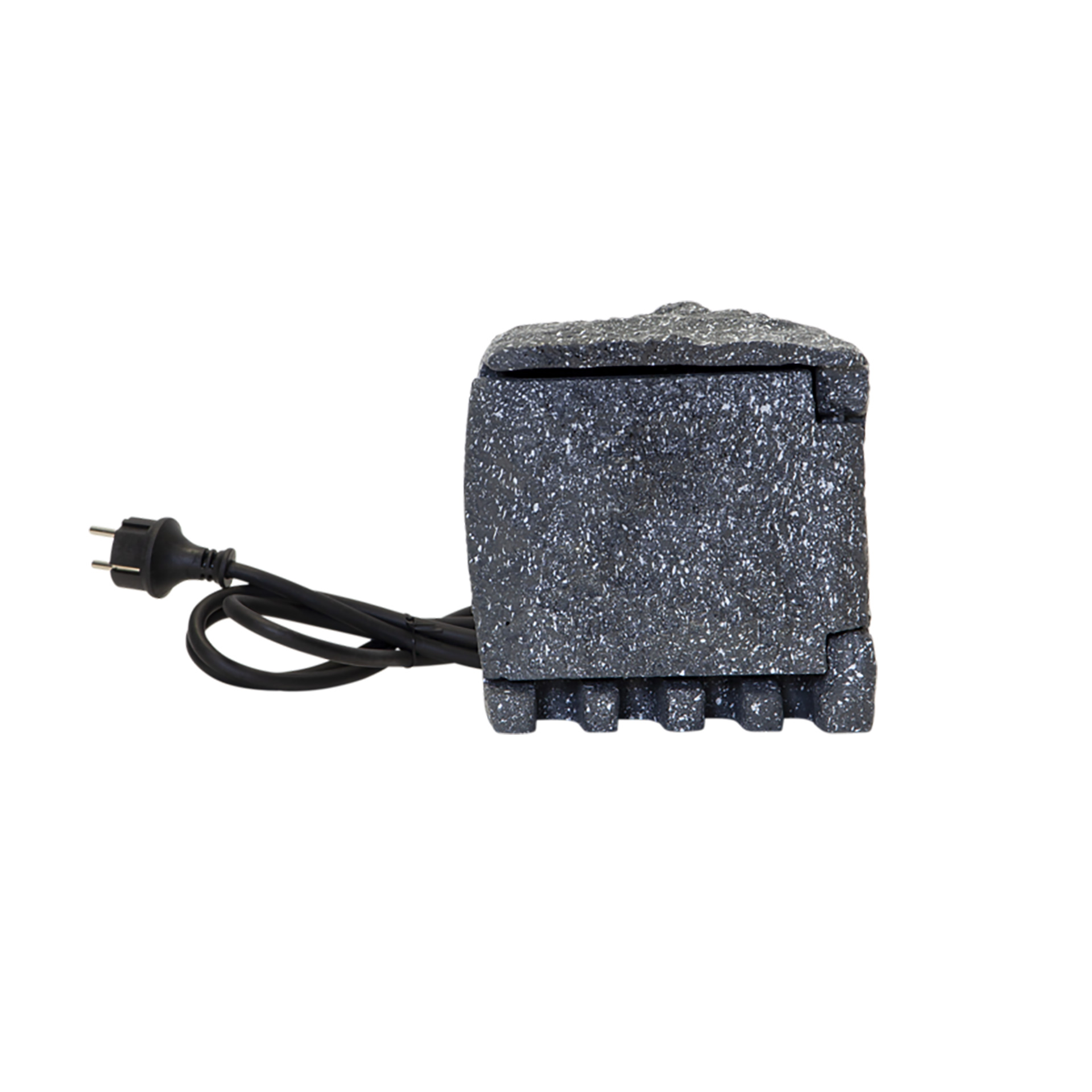 Plugge - Gartensteckdose in Steinoptik - 20 x 20 x 20 cm - Verteiler mit 4 Ausgängen - IP 44