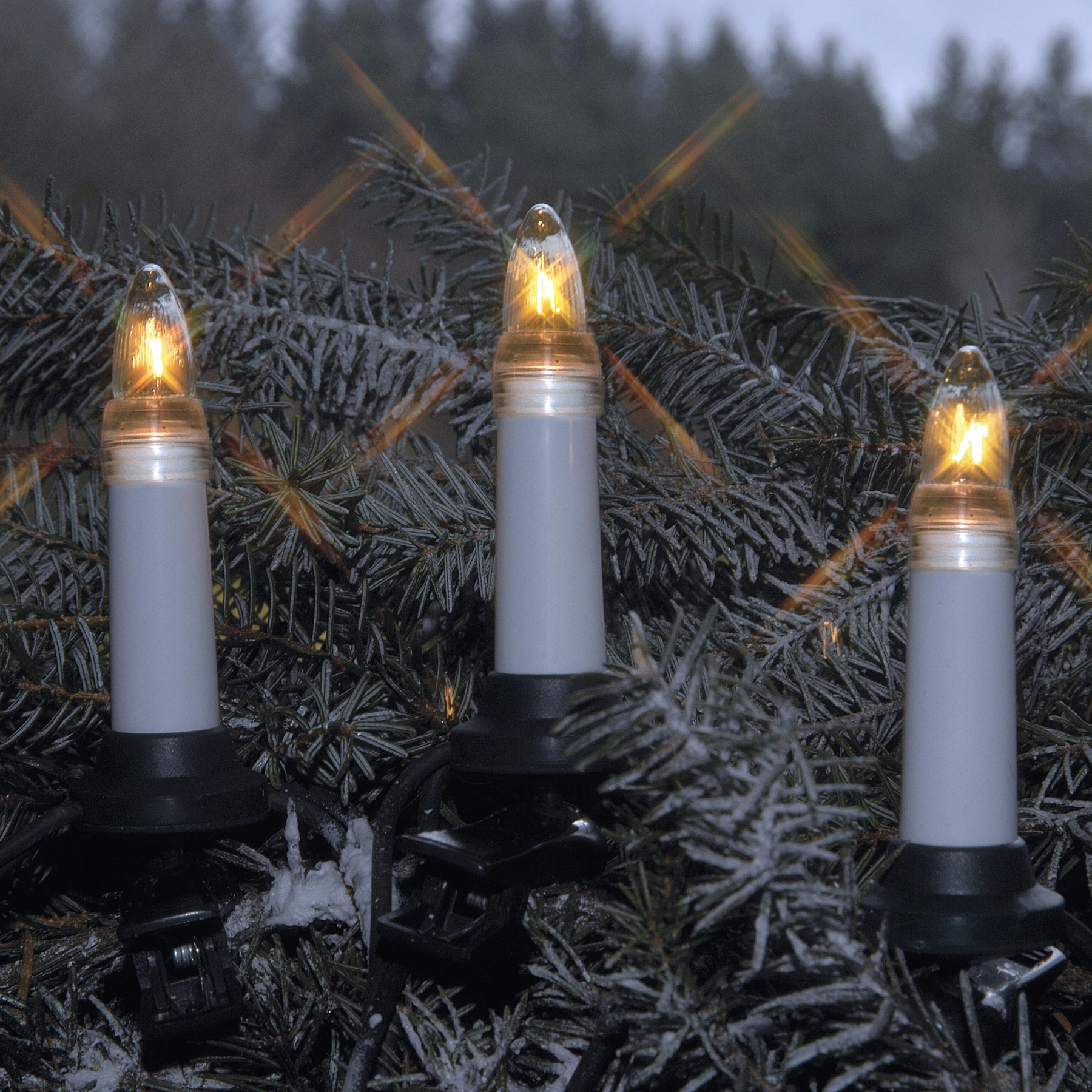 Olov - Baumlichterkette für außen - 10,5 m - 16 LEDs - Netzbetrieb - Weiß