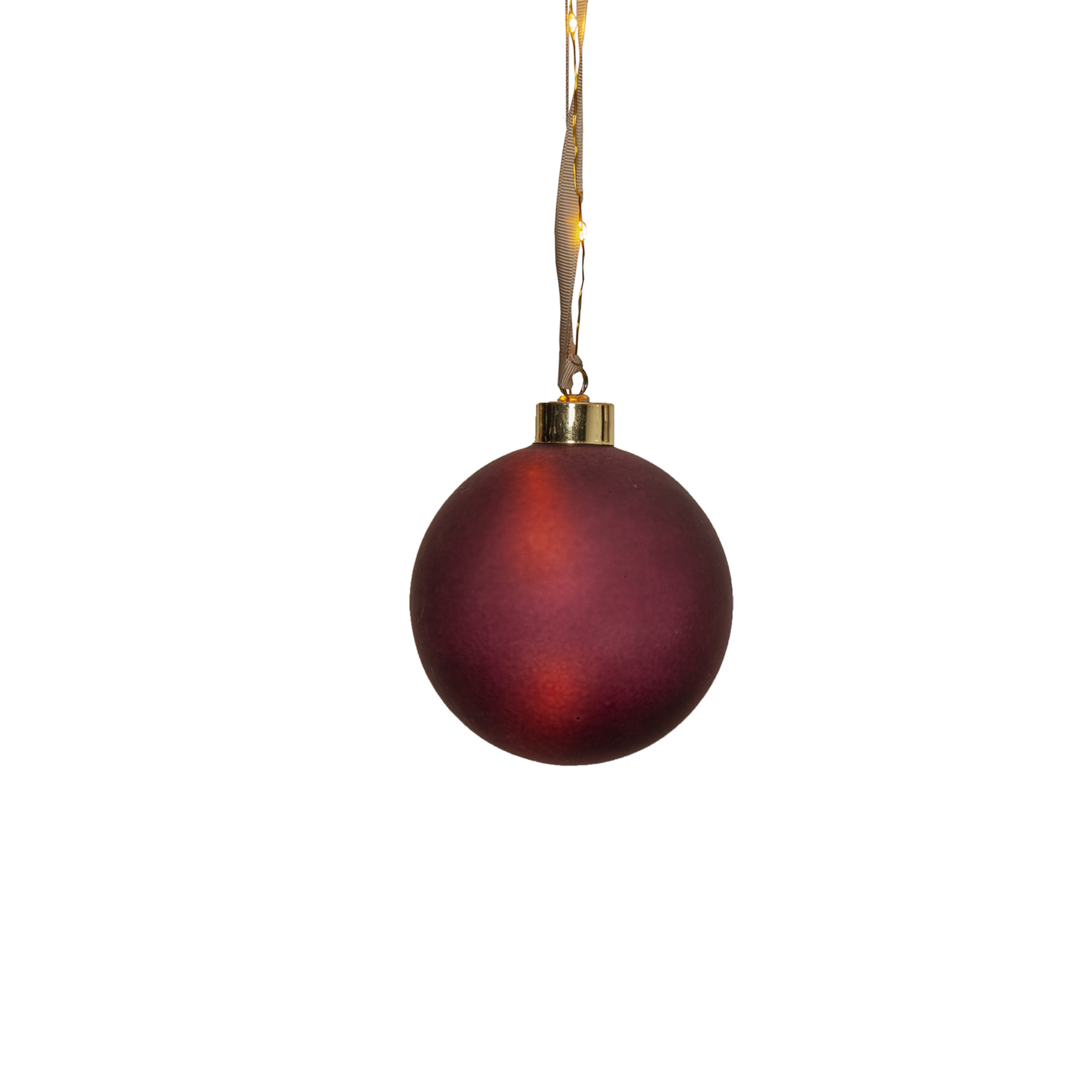 Bliss - Glaskugel - 10 cm - Glasfarbe: Rot - Timer - Batteriebetrieb - Lichtfarbe: Warmweiß