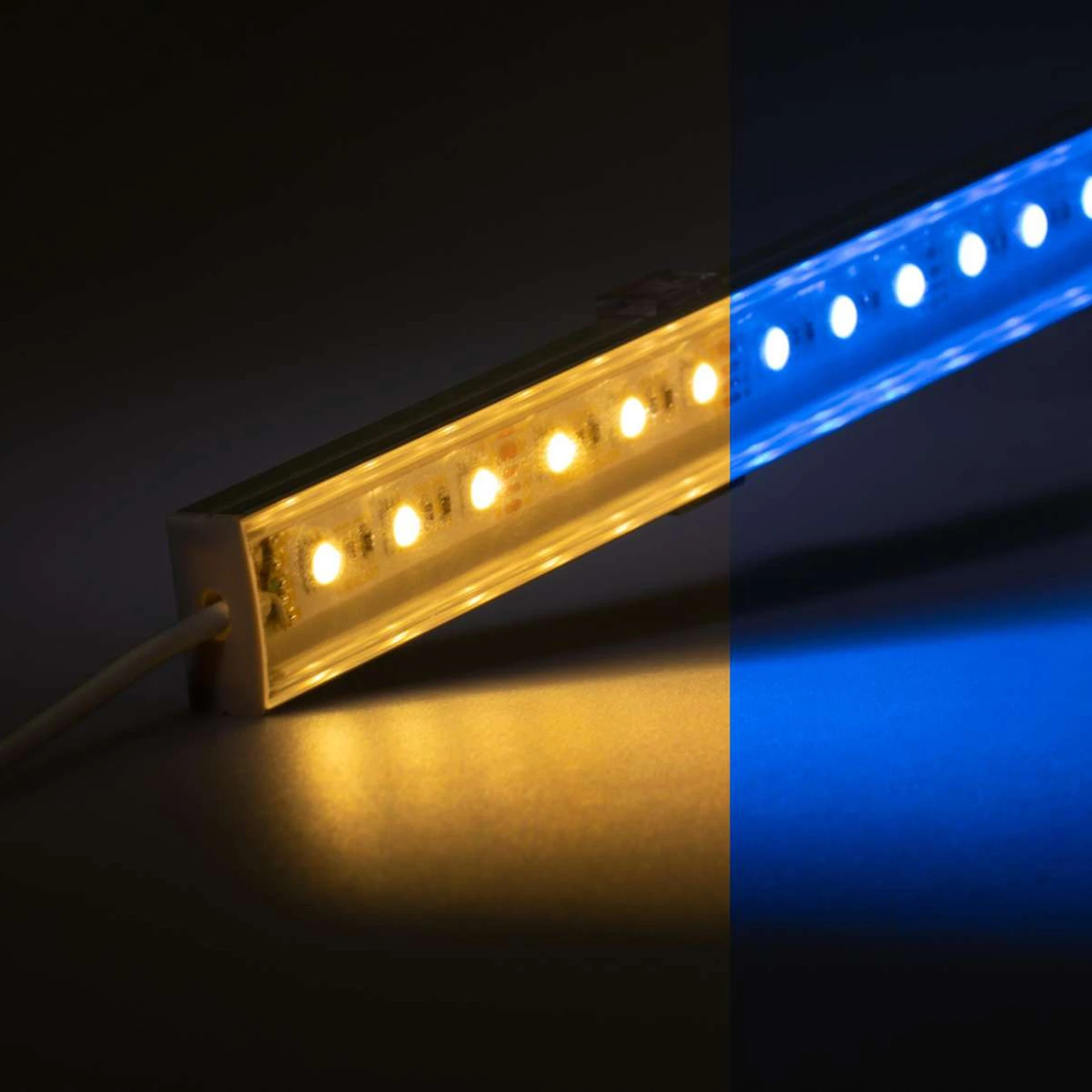 12V Slim Line  Aluminium LED Leiste – RGBWW ( RGB & warmweiß ) – transparente Abdeckung