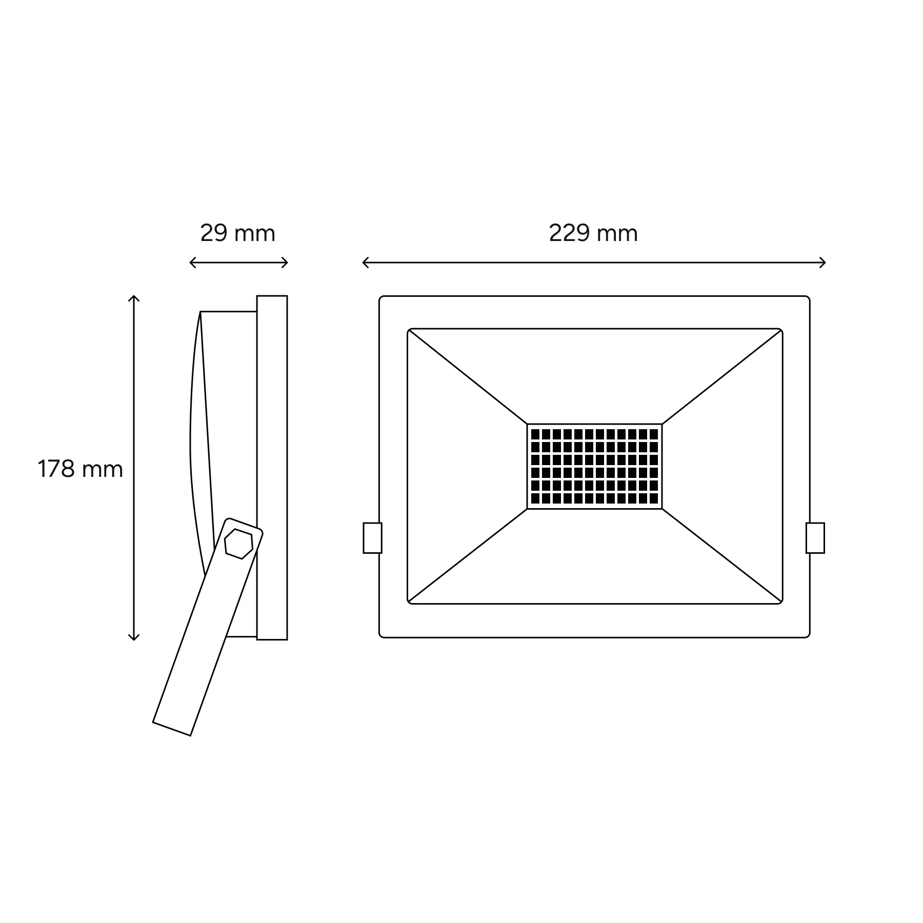LED Strahler  - 22,9 x 17,8 x 2,9 cm - 50 W - Lichtfarbe: Kaltweiß