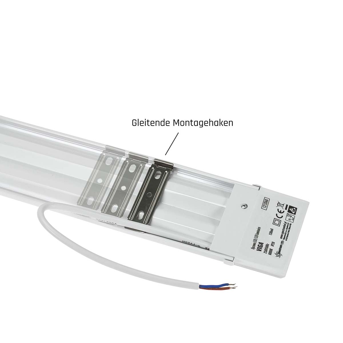 230V LED Deckenleuchte Viga - 58cm - Warmweiß - 3000K - 14W