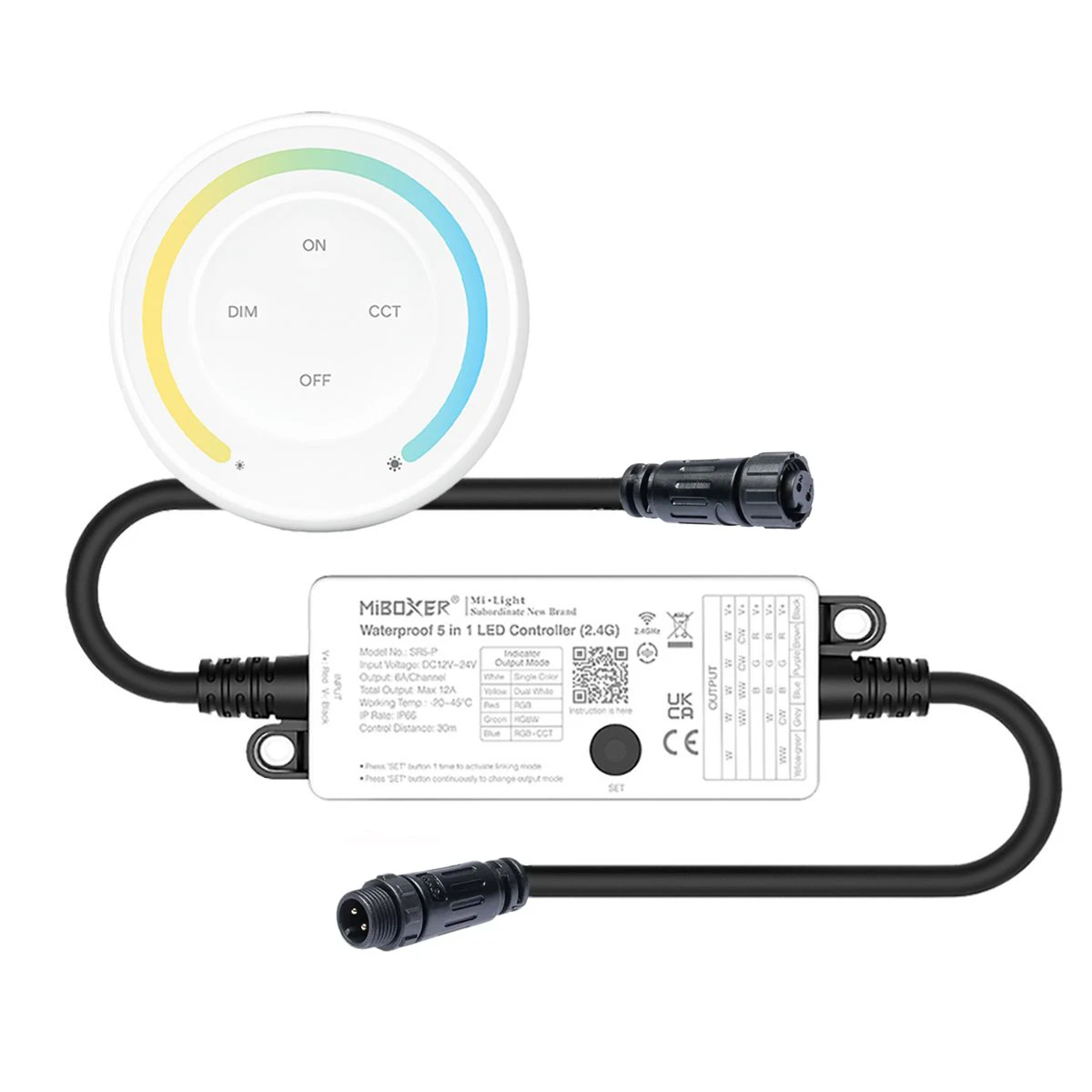 Plug & Play LED Funk Controller Set - 1 Zone - 1 Kanal - Fernbedienung (2,4 GHz) - IP66 wasserfest