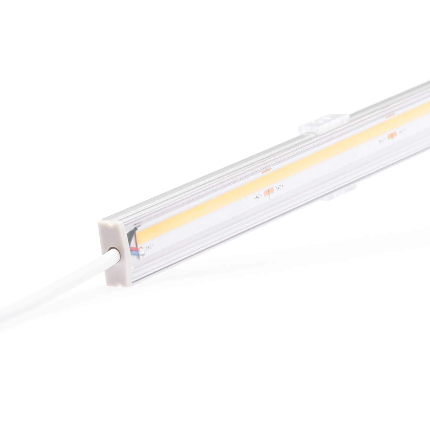 24V Slim-Line Aluminium LED Leiste - COB - weiß -  transparente  Abdeckung