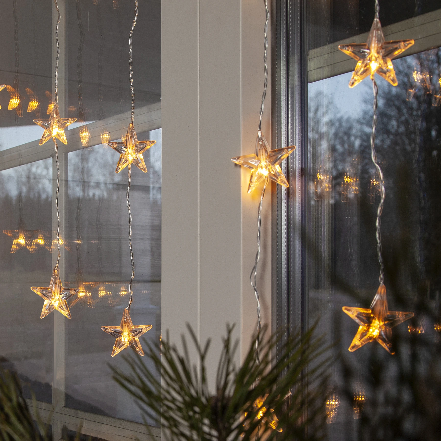 Star Curtain - Lichtervorhang für innen - 1,8 m - 20 LEDs - Netzbetrieb - Warmweiß