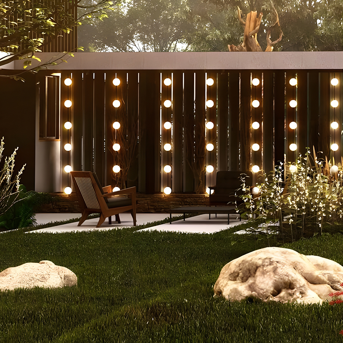 LED - Lichterkette mit 10 Lichtkugeln in 7,74m Länge und Solarpanel - für Außen,warmweiß,wasserfest