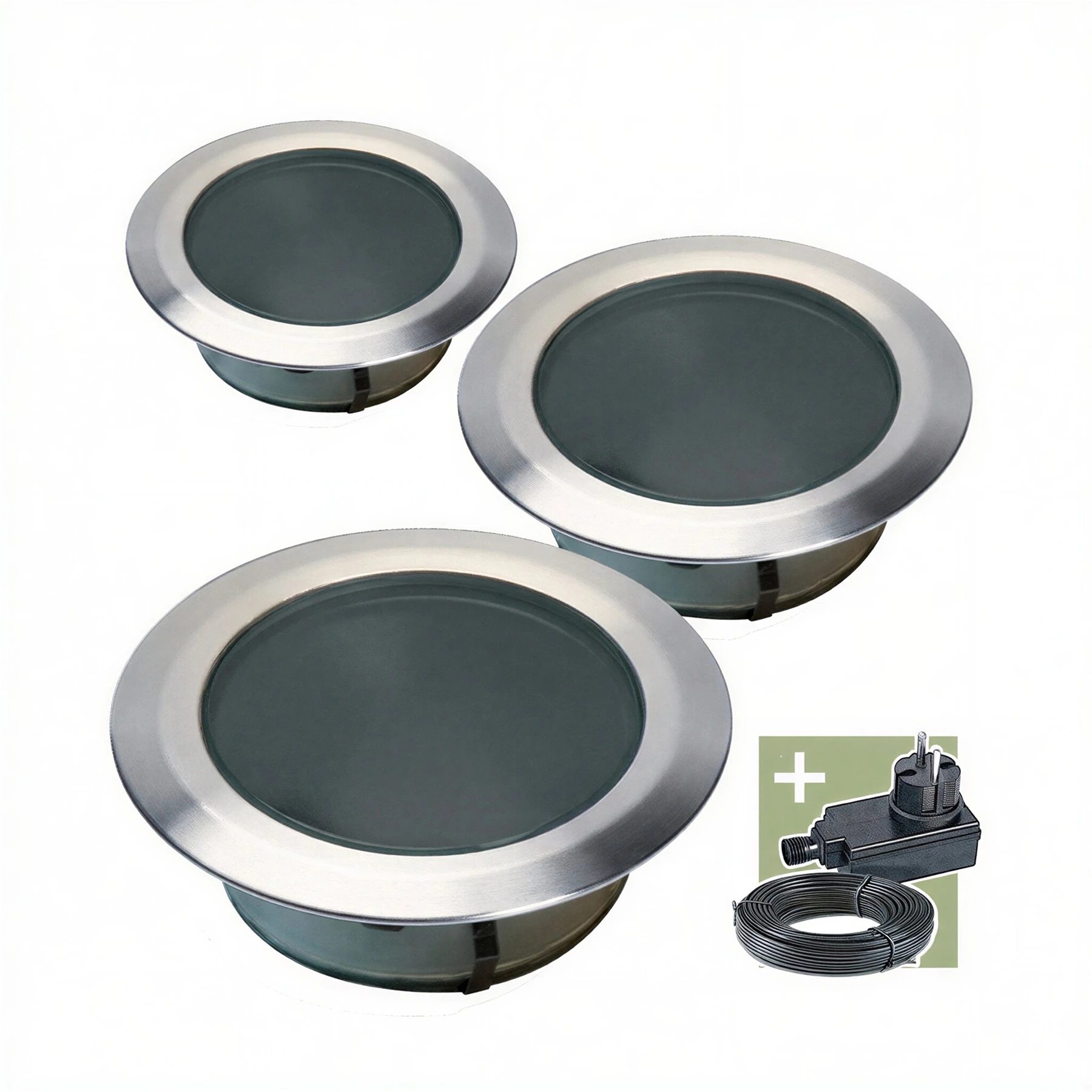 12V Einbaustrahler - 3er Set - 3W - Lichtfarbe: warmweiß - IP44