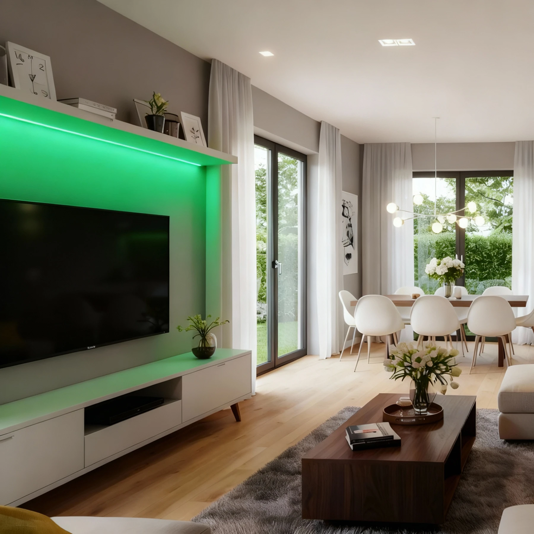 24V LED Streifen - grün - 140 LEDs je Meter - alle 5cm teilbar - 100cm Anschlußkabel zum Netzteil - mit 2 Steckerbuchsen - kein Löten - 25cm - 35 LEDs - 5 Watt