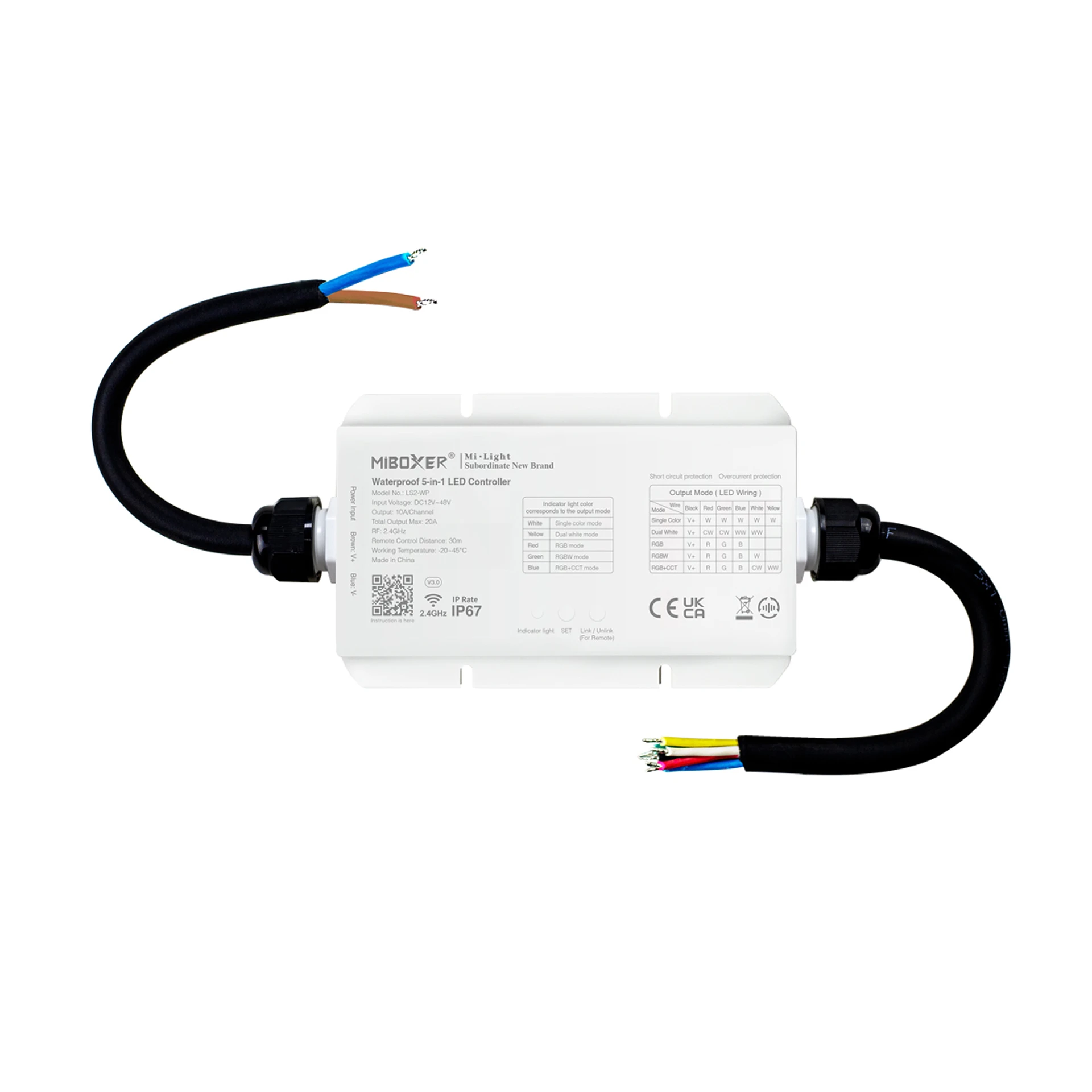LED Funk Controller Set - 4 Zonen - 1 bis 2 Kanal - CCT - Fernbedienung (2,4 GHz) - IP67 wasserfest - 1 Zone = 1 Fernbedienung und 1 Controller