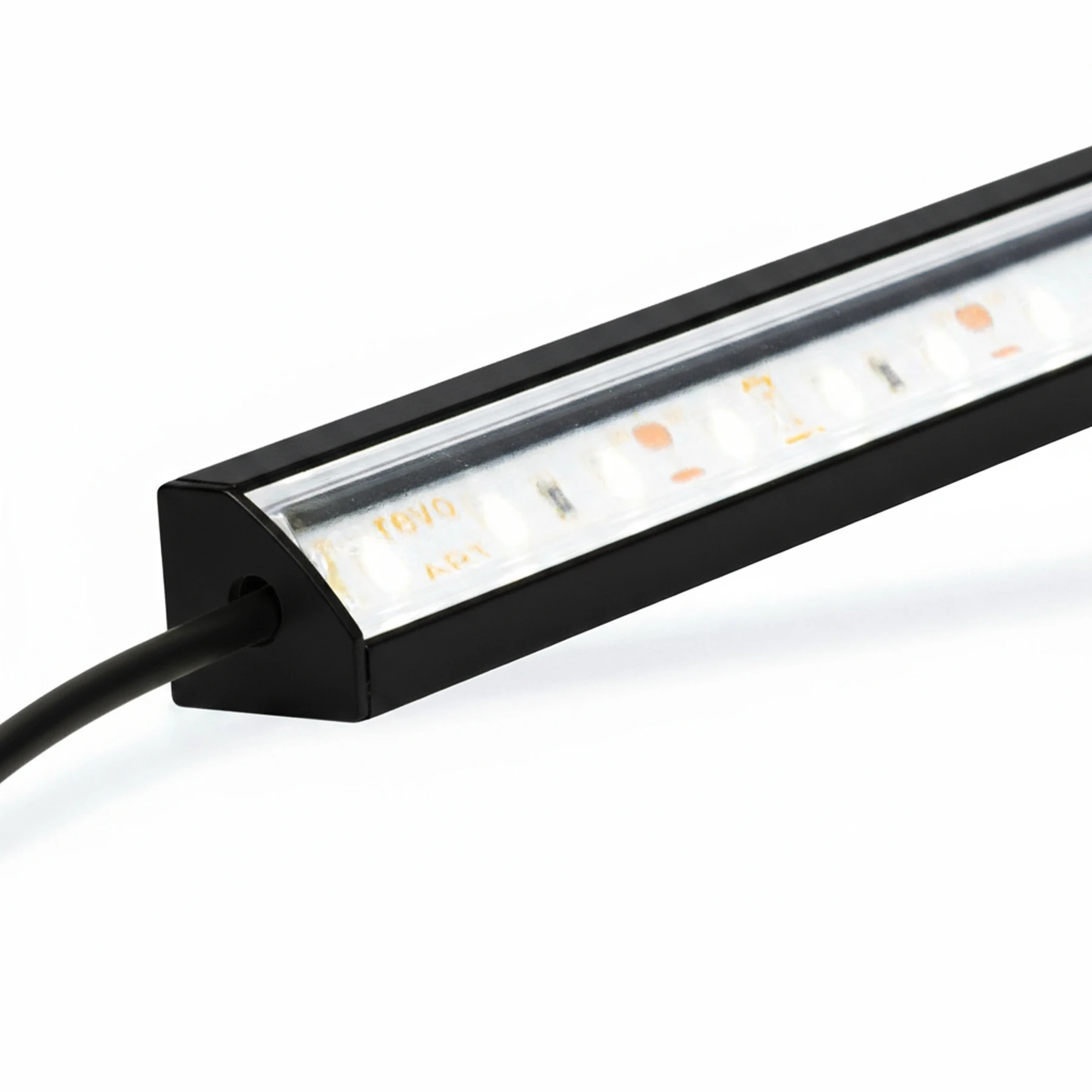12V Black Line LED Eckleiste - High Power - warmweiß - transparente Abdeckung