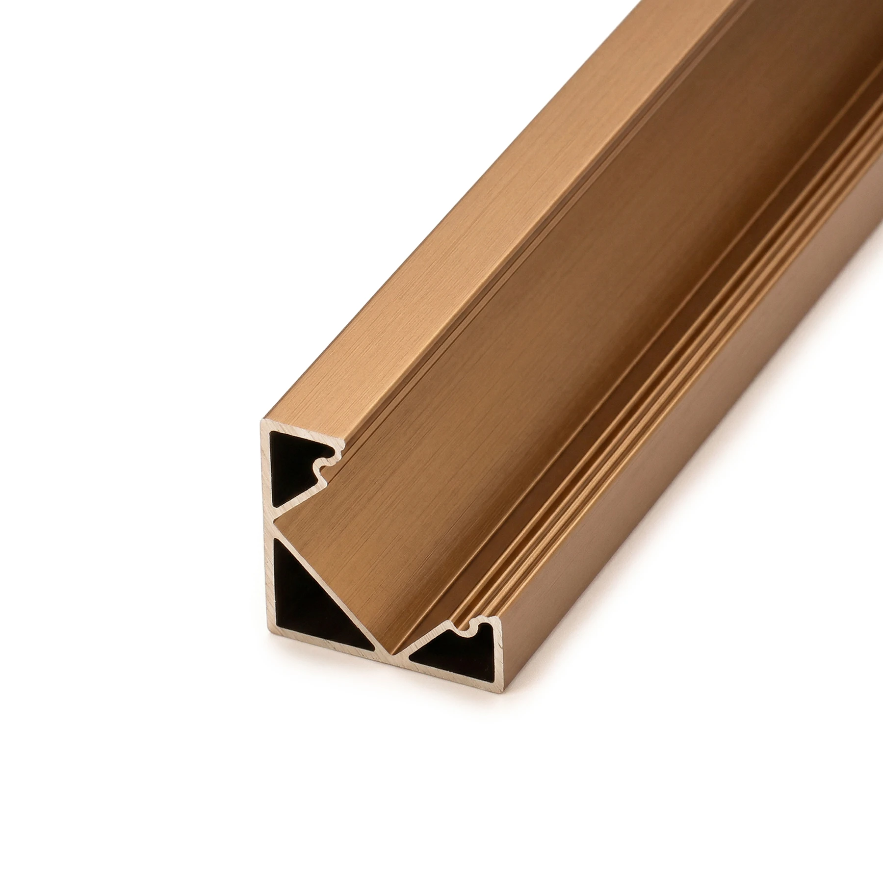 bronzenes Aluminium LED Eck Profil in Wunschlänge, 90°, 1,80 x 1,80cm