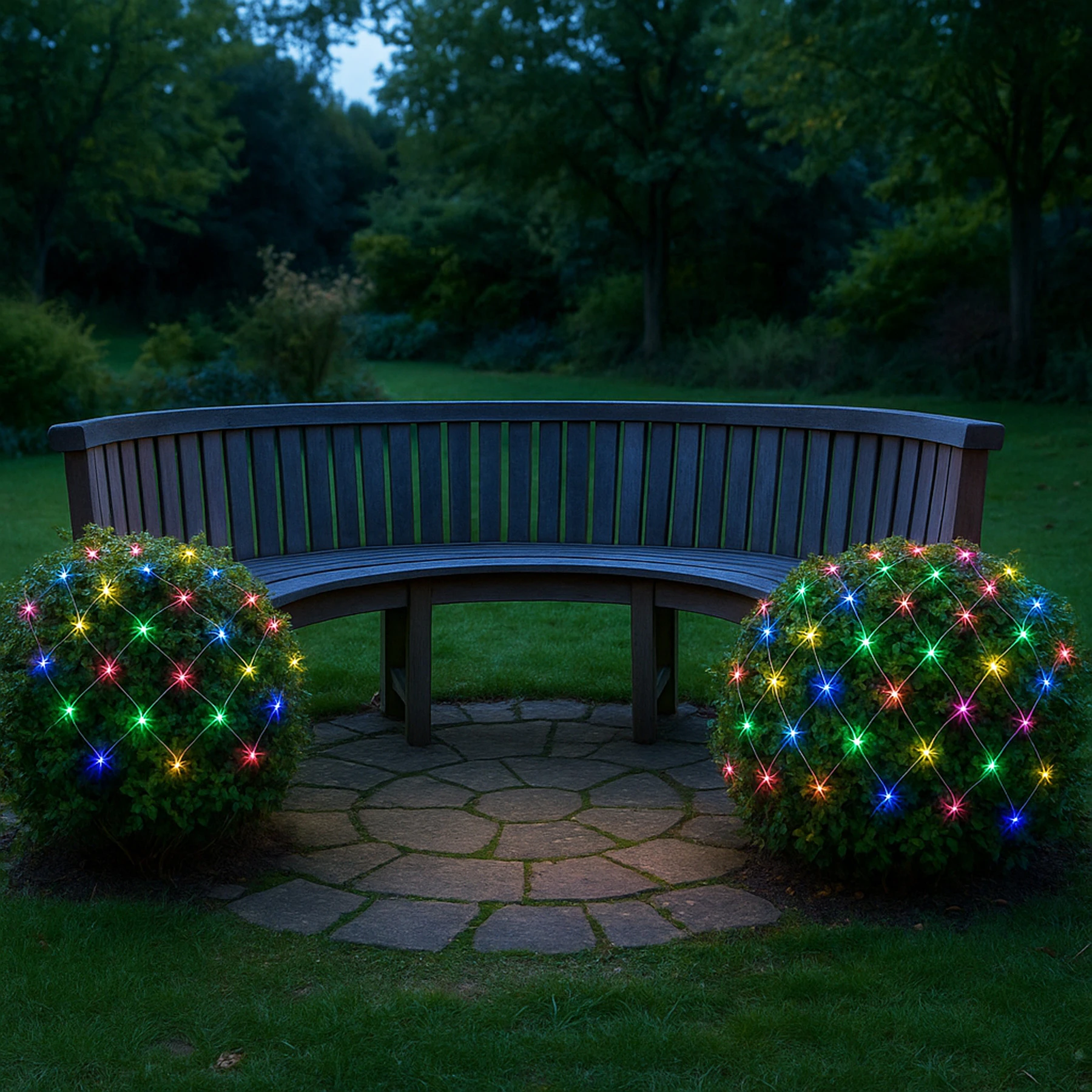 Serie LED - Lichternetz für außen - 3 m - 180 LEDs - Netzbetrieb - Mehrfarbig