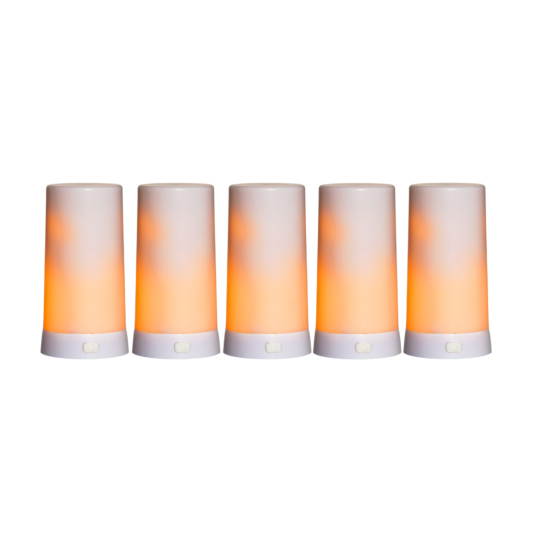 Diner 5 Extra - Kerzen Set für außen - Weiß - Höhe: 13 cm - Akkubetrieb - tanzende Flamme
