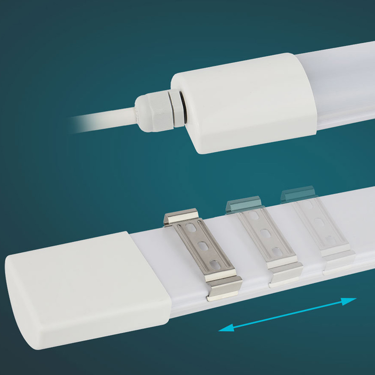 230V LED Deckenleuchte Limea - 150cm - Neutralweiß - 45W - IP65